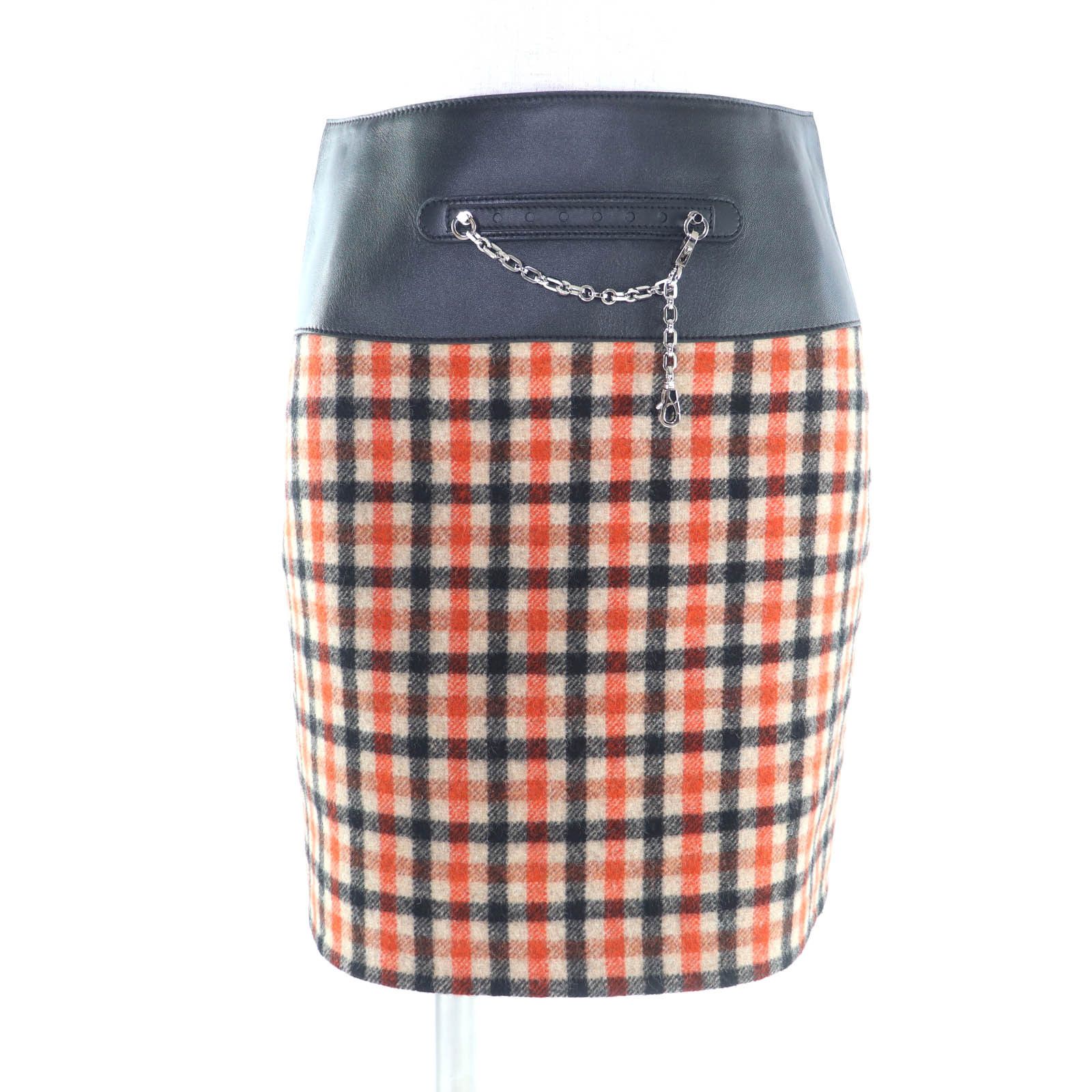 Hermes Hermes Hermès 3H0322DE Cashmere Wool Lamb Leather Skirt 34 Textile Skirts DUTY FREE for USA Size ONE SIZE - 1 Thumbnail