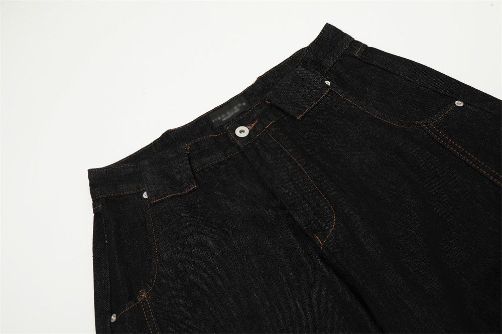 Japanese Brand × Jean Men's loose wide-leg split stitching casual scimitar jeans Size US 32 / EU 48 - 4 Thumbnail