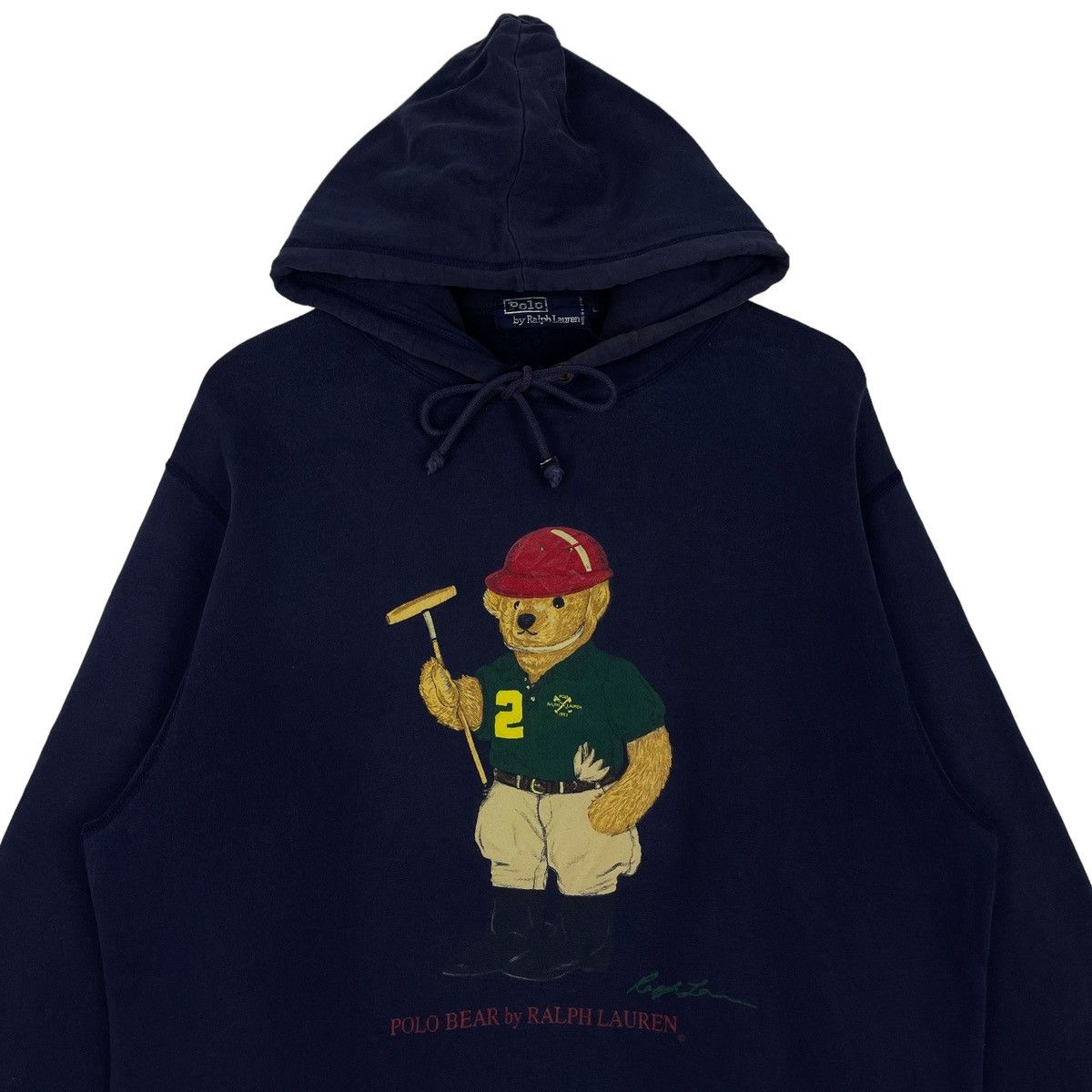 Polo Ralph Lauren × Ralph Lauren × Ralph Lauren Sport Vintage 90s Polo Ralph Lauren Polo Bear Hoodie Size US L / EU 52-54 / 3 - 5 Thumbnail