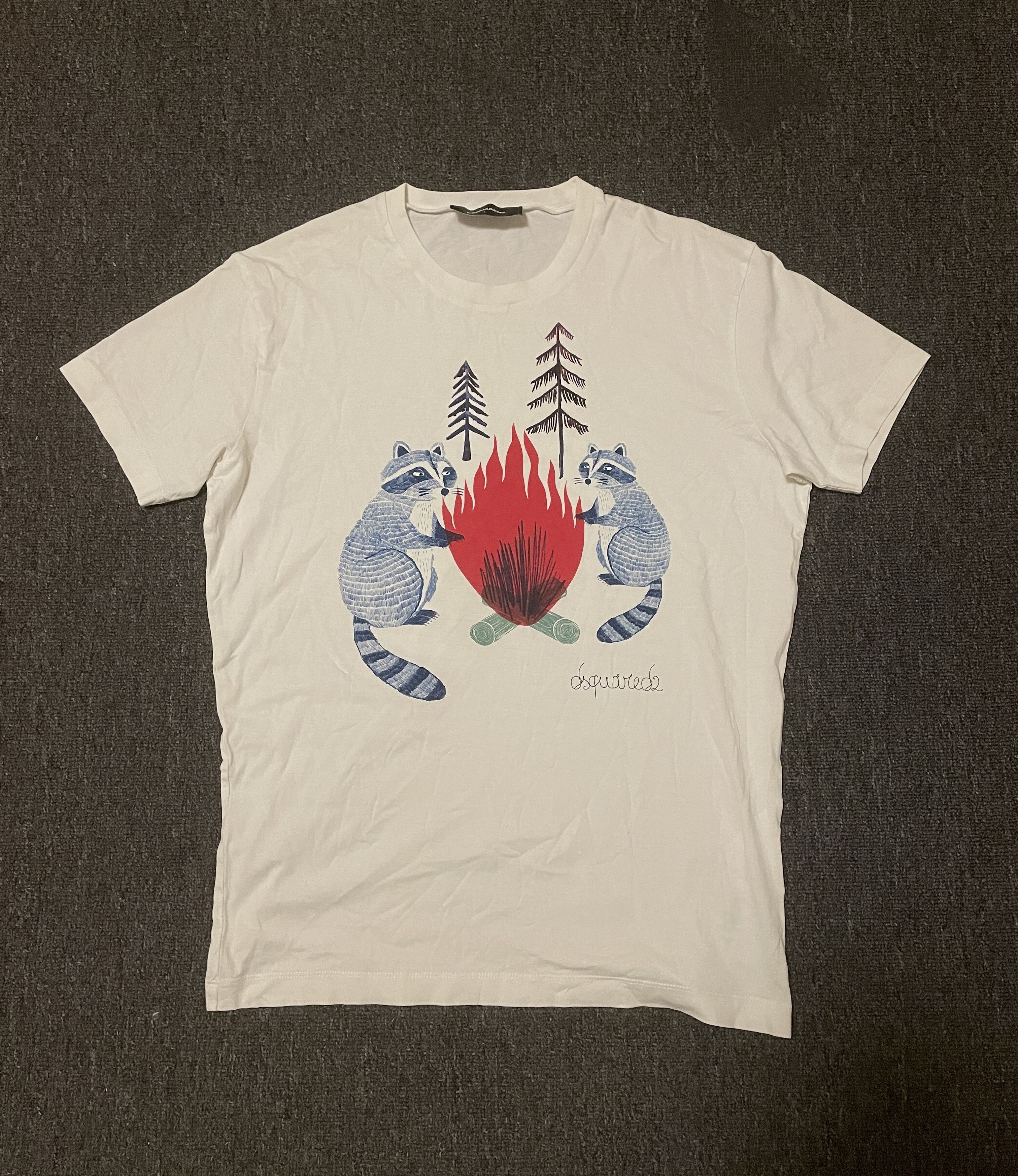 Dsquared2 dsquared2 Raccoon Roasted Fire T-Shirt Size L Size US L / EU 52-54 / 3 - 2 Thumbnail