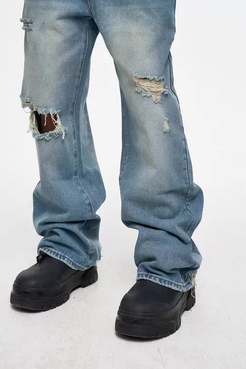 VIBE Vintage street hip-hop washed and aged ripped design jeans Size US 30 / EU 46 - 6 Thumbnail