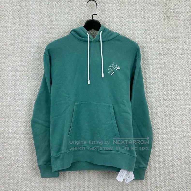 Louis Vuitton Lake green pin embroidered hooded sweatshirt