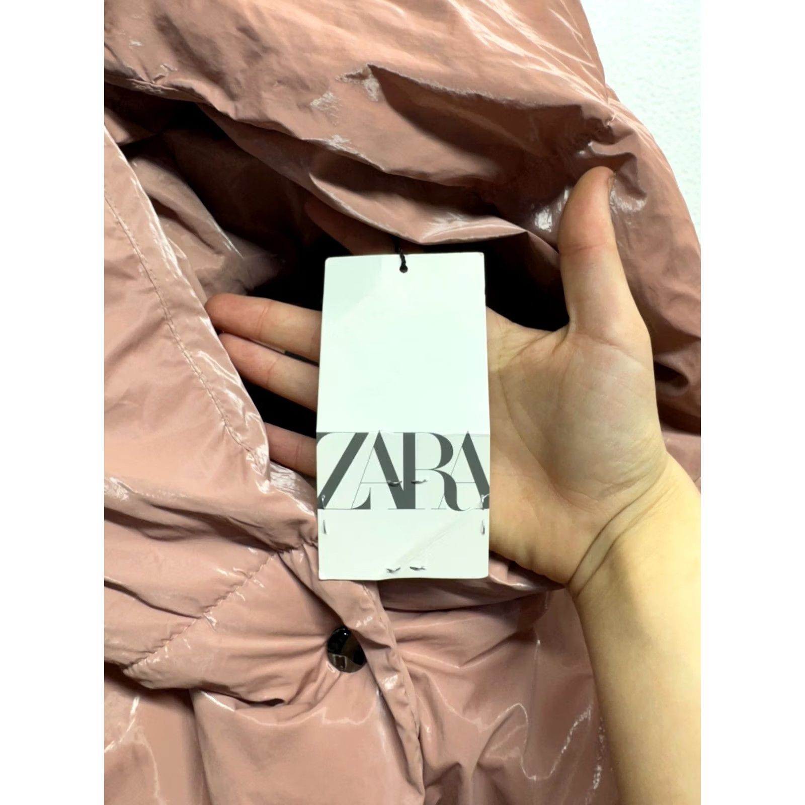 Zara Zara Womens Hooded Puffer Coat Shiny Finish Pink Size S Quilted Jacket Womens Small New With Tags Size S / US 4 / IT 40 - 5 Thumbnail
