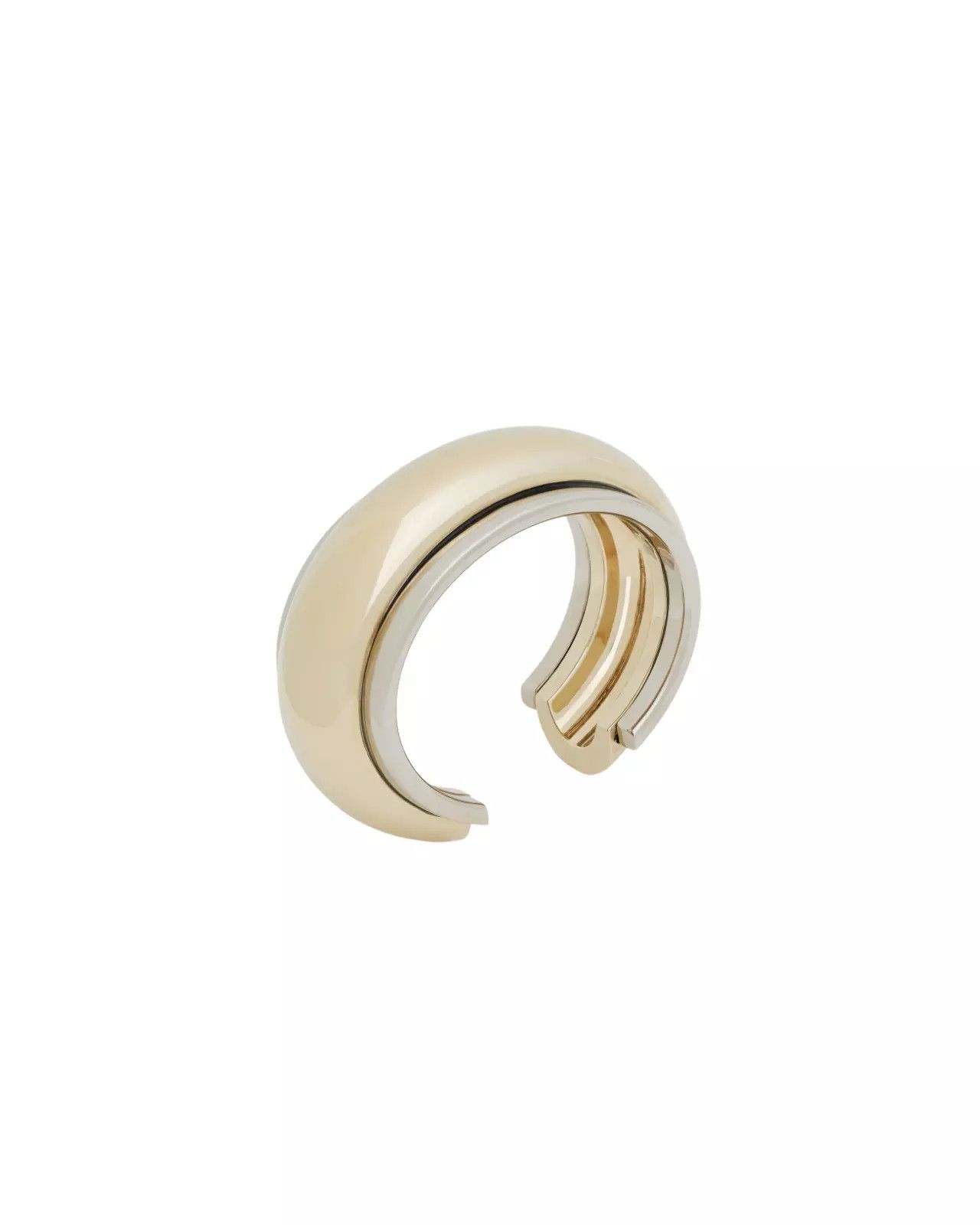 SAINT LAURENT Bumpy Pale Gold And Palladium Bracelet New