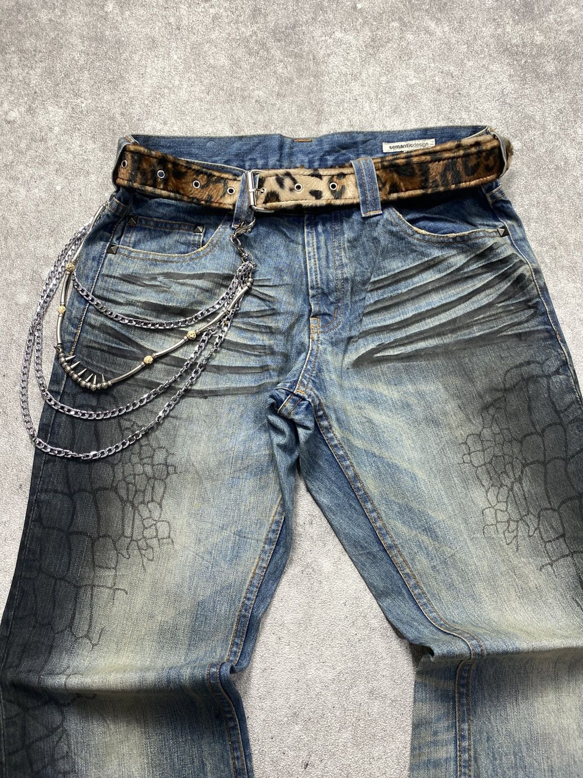 semanticdesign 2000s Semantic Design Croco clawmark Flare jean Size US 34 / EU 50 - 4 Thumbnail
