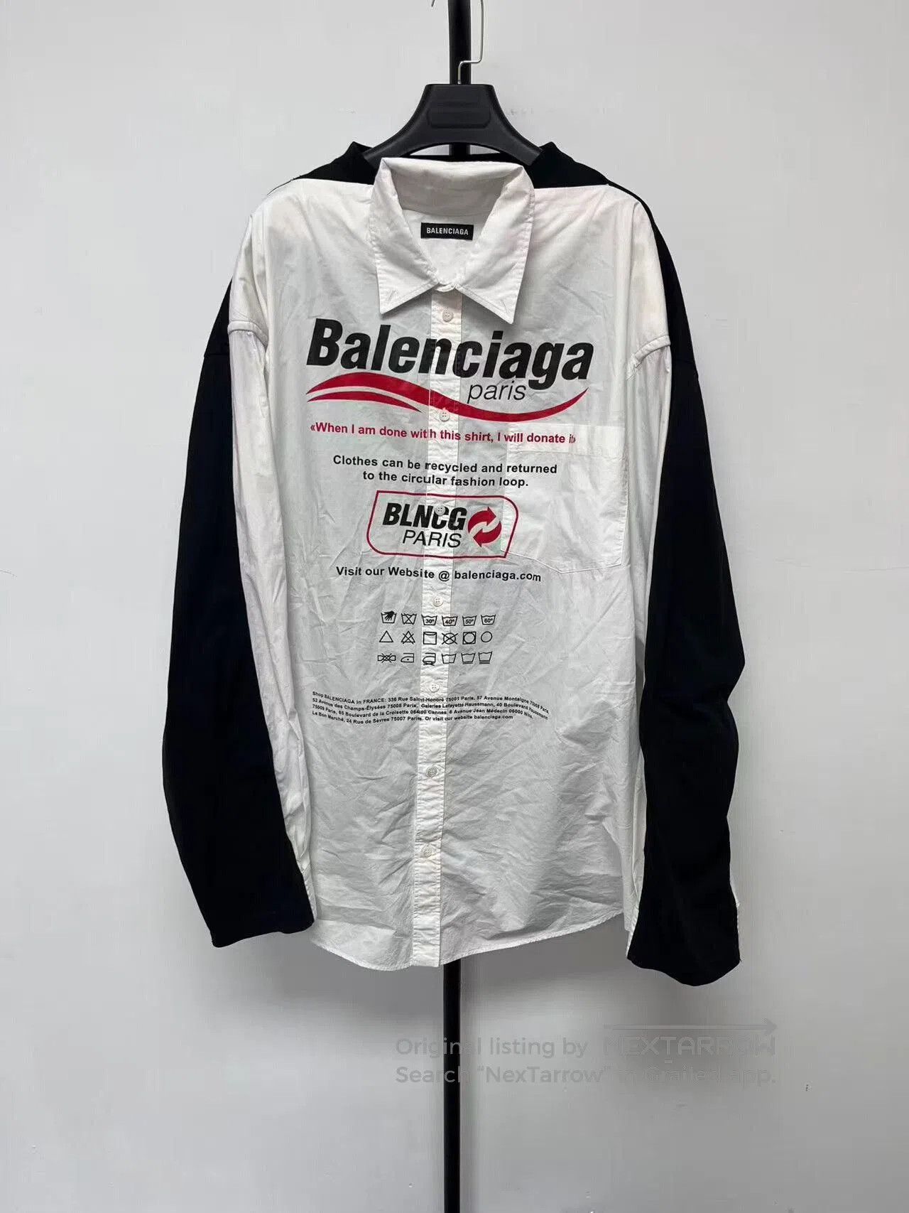 Balenciaga Balenciaga Logo Cotton Poplin Long-Sleeve Shirt. Size US S / EU 44-46 / 1 - 1 Thumbnail