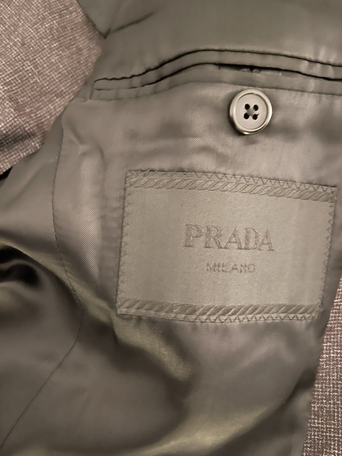 Prada Prada Made in Italy 100% Wool Blazer Brown-Gray Tweed 36R Size 36R - 14 Thumbnail