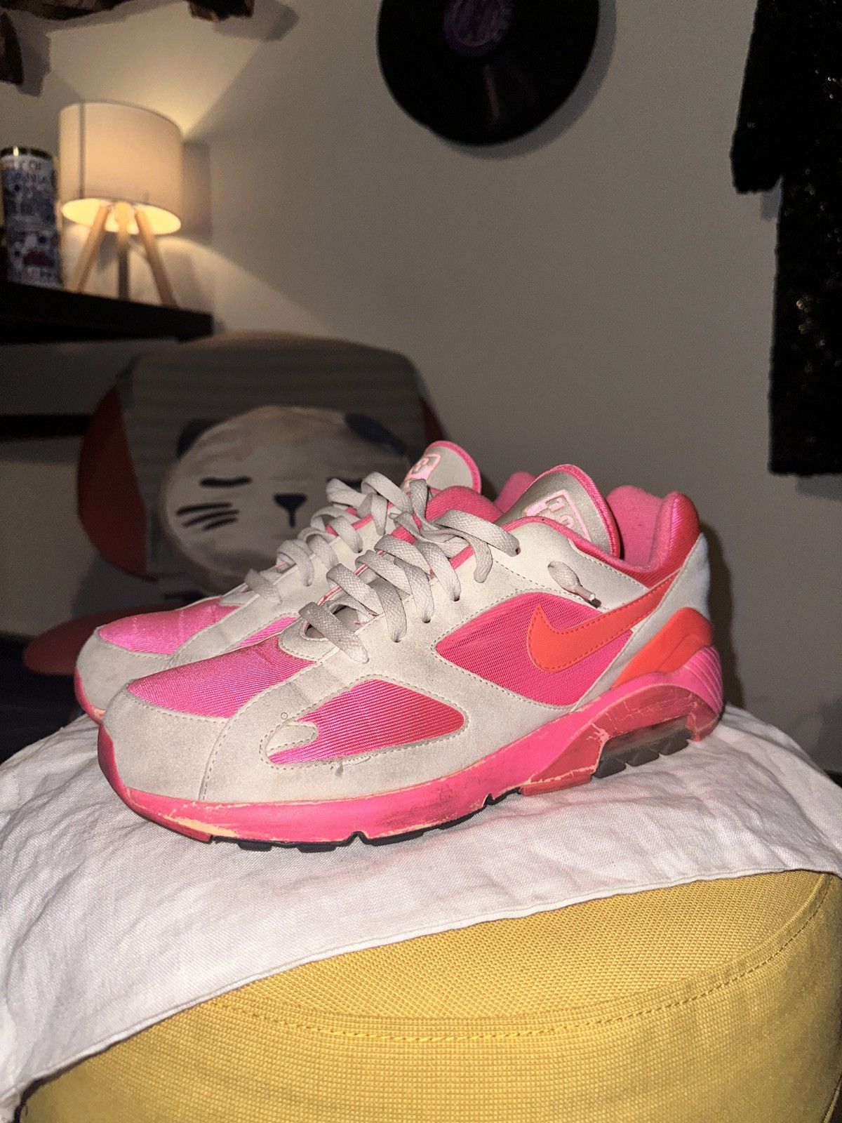 Comme des Garcons × Comme des Garcons Homme Plus × Nike Comme Des Garçons Homme Plus Nike Air Max 180 Pink + White 🌸 Size US 11 / EU 44 - 3 Thumbnail