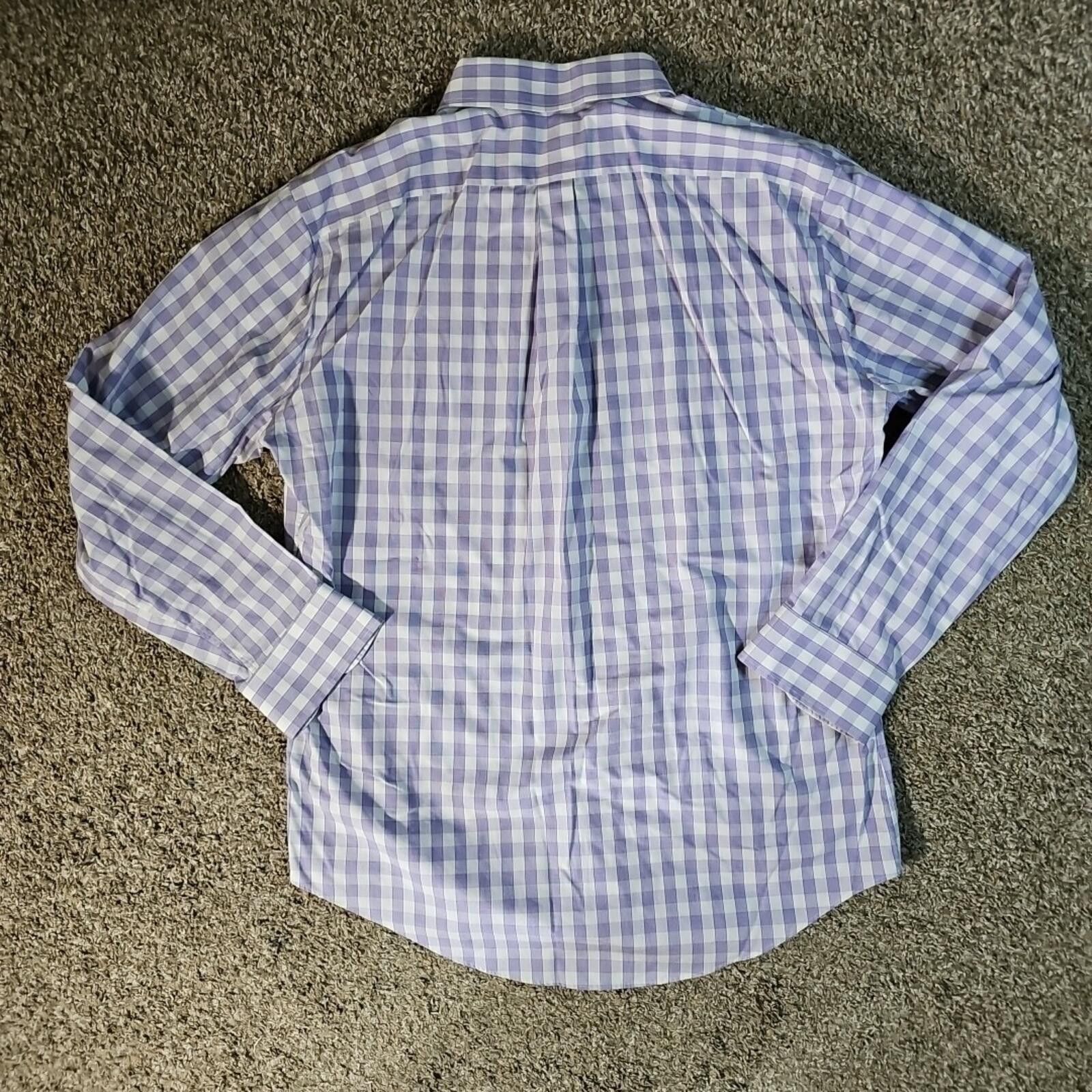 Nordstrom Nordstrom Rack Dress Shirt Purple Checker 16½ 34-35 Trim Fit Size 38R - 7 Thumbnail