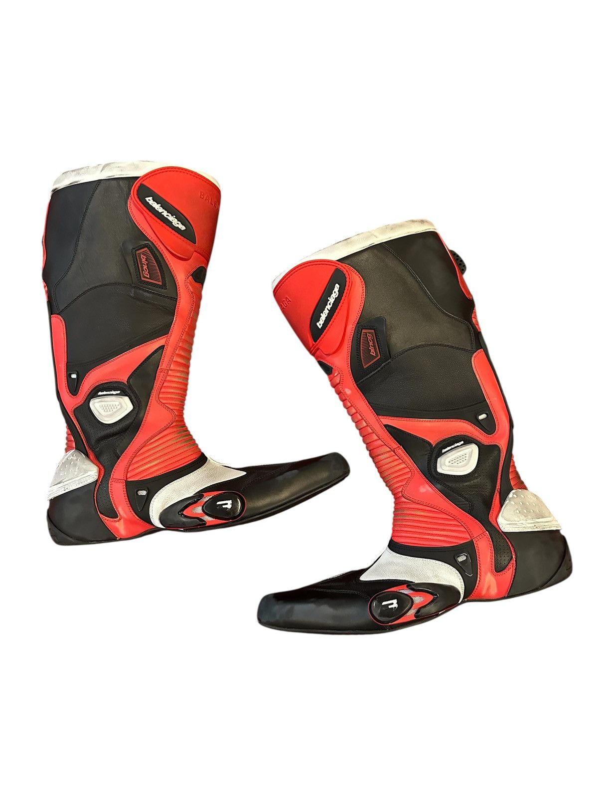 Balenciaga New Black Red White Winter 23 Biker Boots (46) Size US 13 / EU 46 - 9 Thumbnail