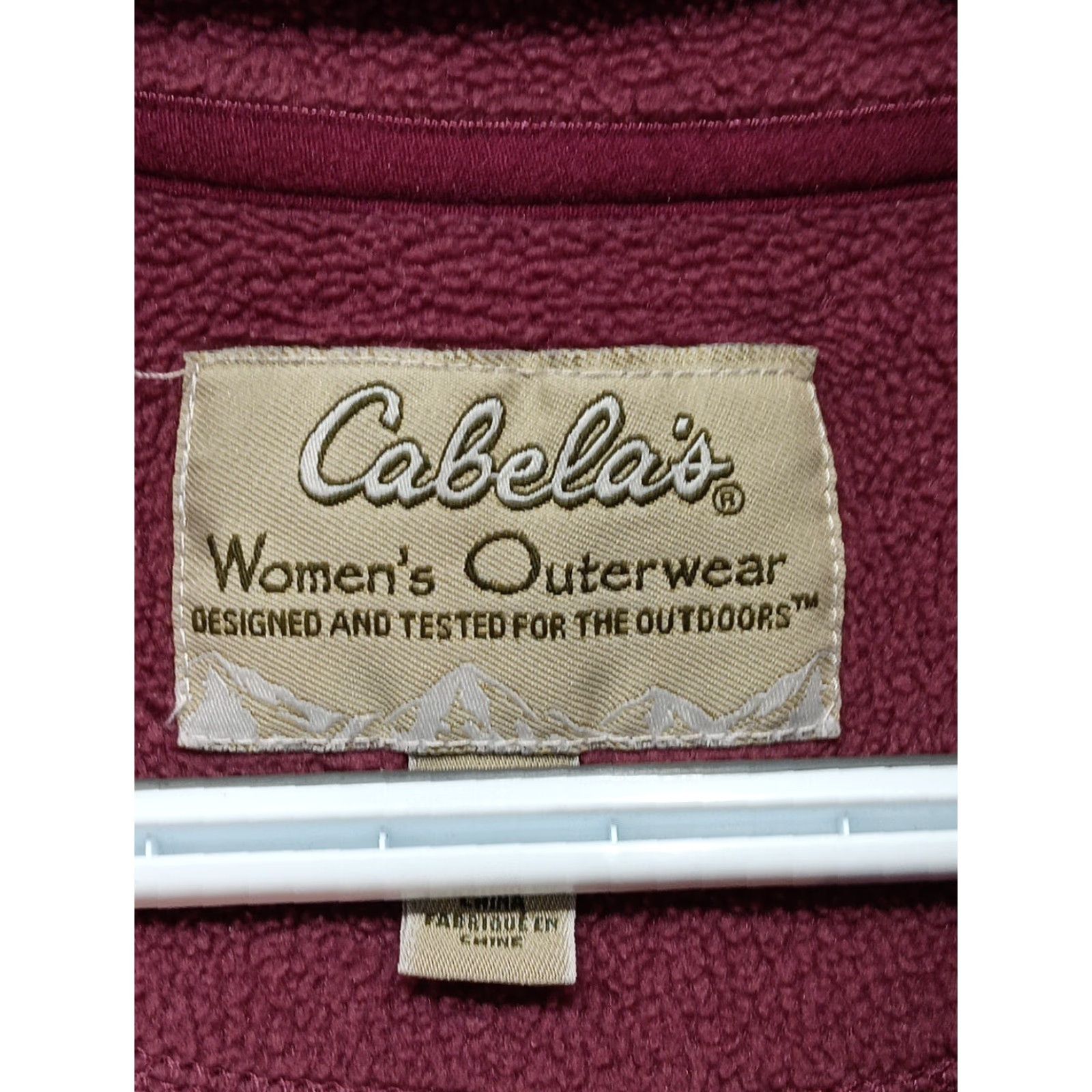 Vintage Cabela's Jacket Women's Sz M Maroon Burgundy Fleece Full Zip Pockets Mock Neck Size M / US 6-8 / IT 42-44 - 6 Thumbnail