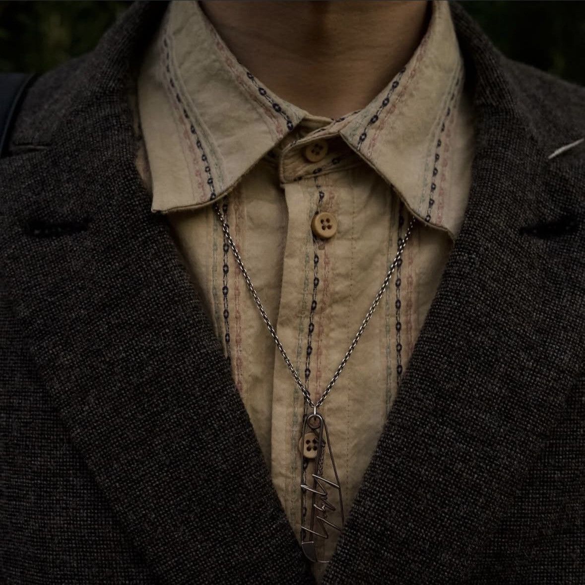 Yohji Yamamoto Pour Homme SS19 Safety Pin Brooch Necklace .925 silver Size ONE SIZE - 15 Thumbnail