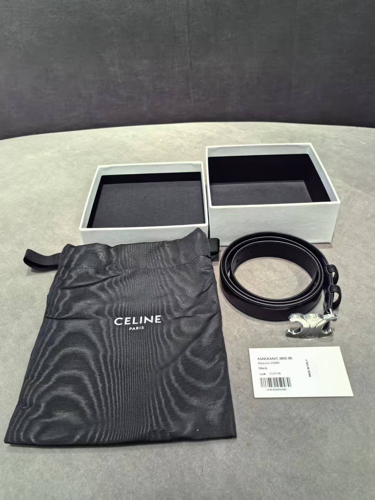 Celine New Celine Women's Triomphe Belt - 2.5 cm - Black, 95CM Size ONE SIZE - 12 Thumbnail