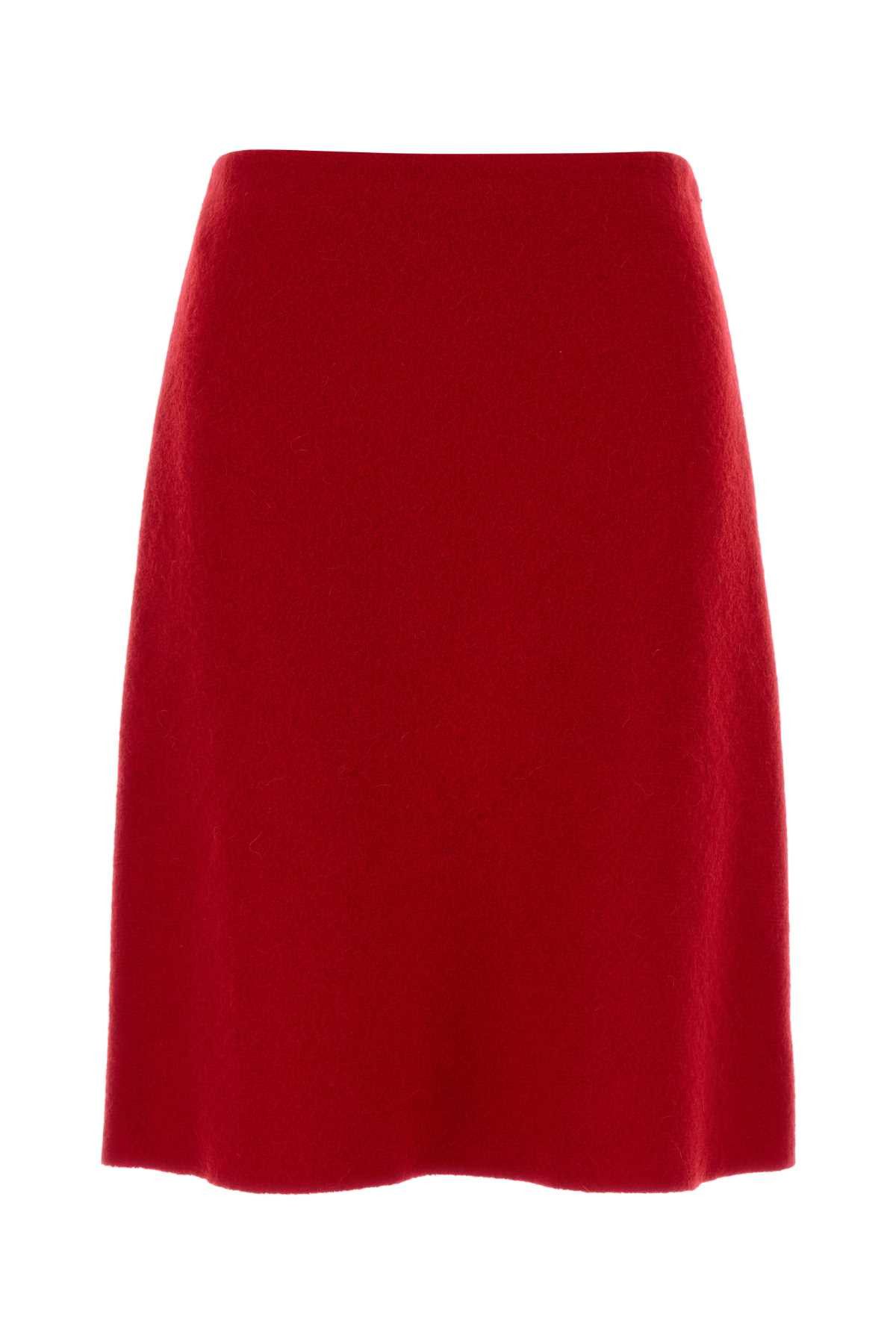 Miu Miu Red Flannel Skirt Size 30" / US 8 / IT 44 - 1 Thumbnail