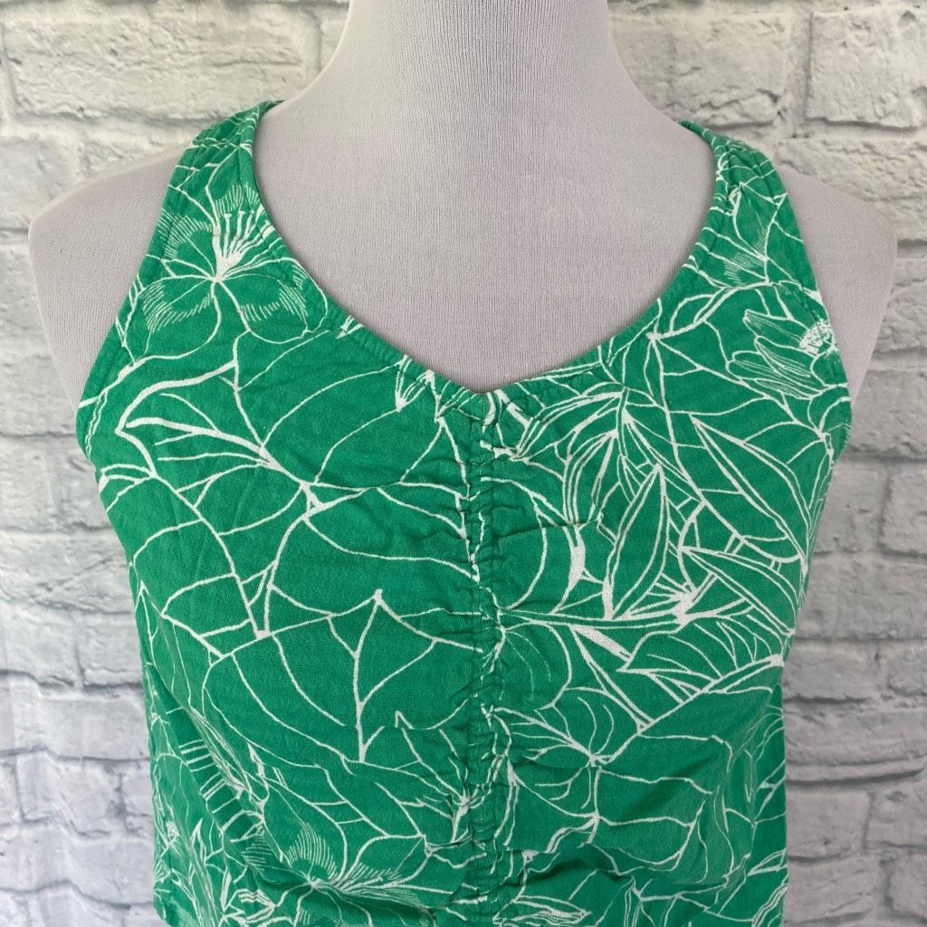 Other ANA women XS ruched front tank crop top green and white desi Size XS / US 0-2 / IT 36-38 - 2 Thumbnail