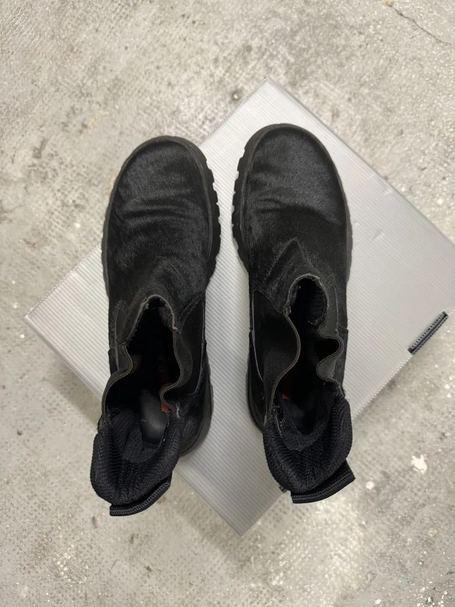 Designer × Prada × Vintage AW1999 Prada Black Pony Hair Leather Vibram Boots Size US 8 / IT 38 - 4 Thumbnail