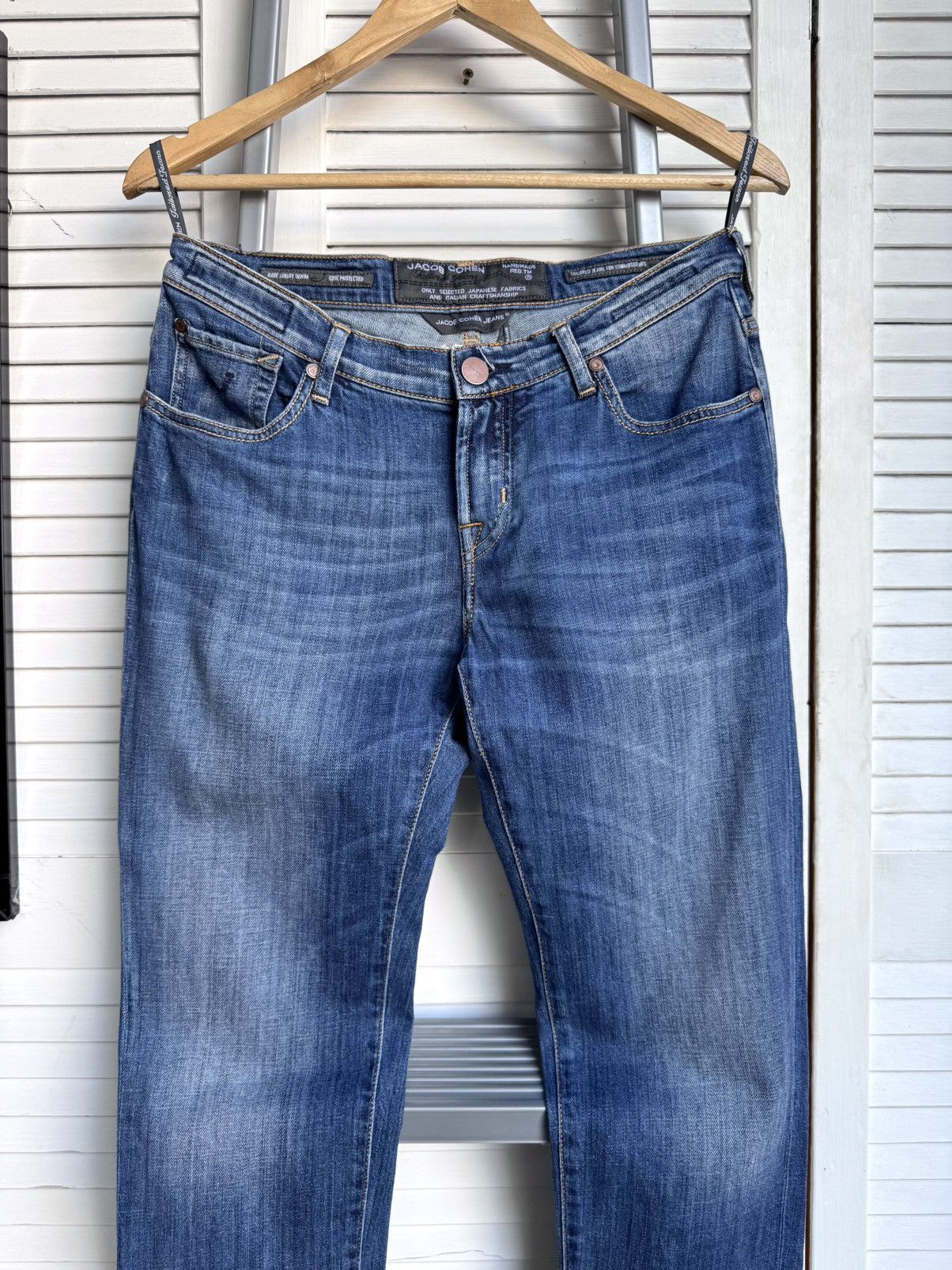 Jacob Cohen Jacob Cohen Blue Cotton Straight Leg Mid Rise Denim Jeans Size 27" / US 4 / IT 40 - 4 Thumbnail