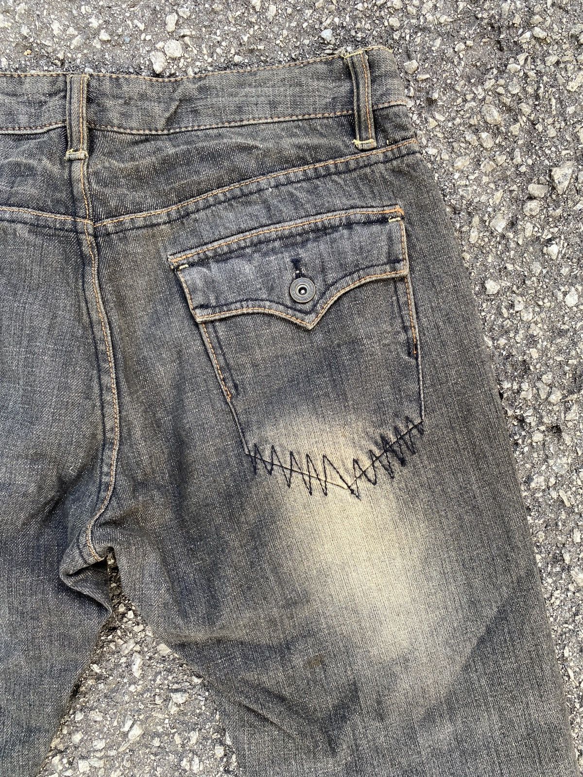 If Six Was Nine × Japanese Brand × Le Grande Bleu (L.G.B.) Flare Vintage Steen Blue Patchwork Distressed Denim Size US 31 - 12 Thumbnail