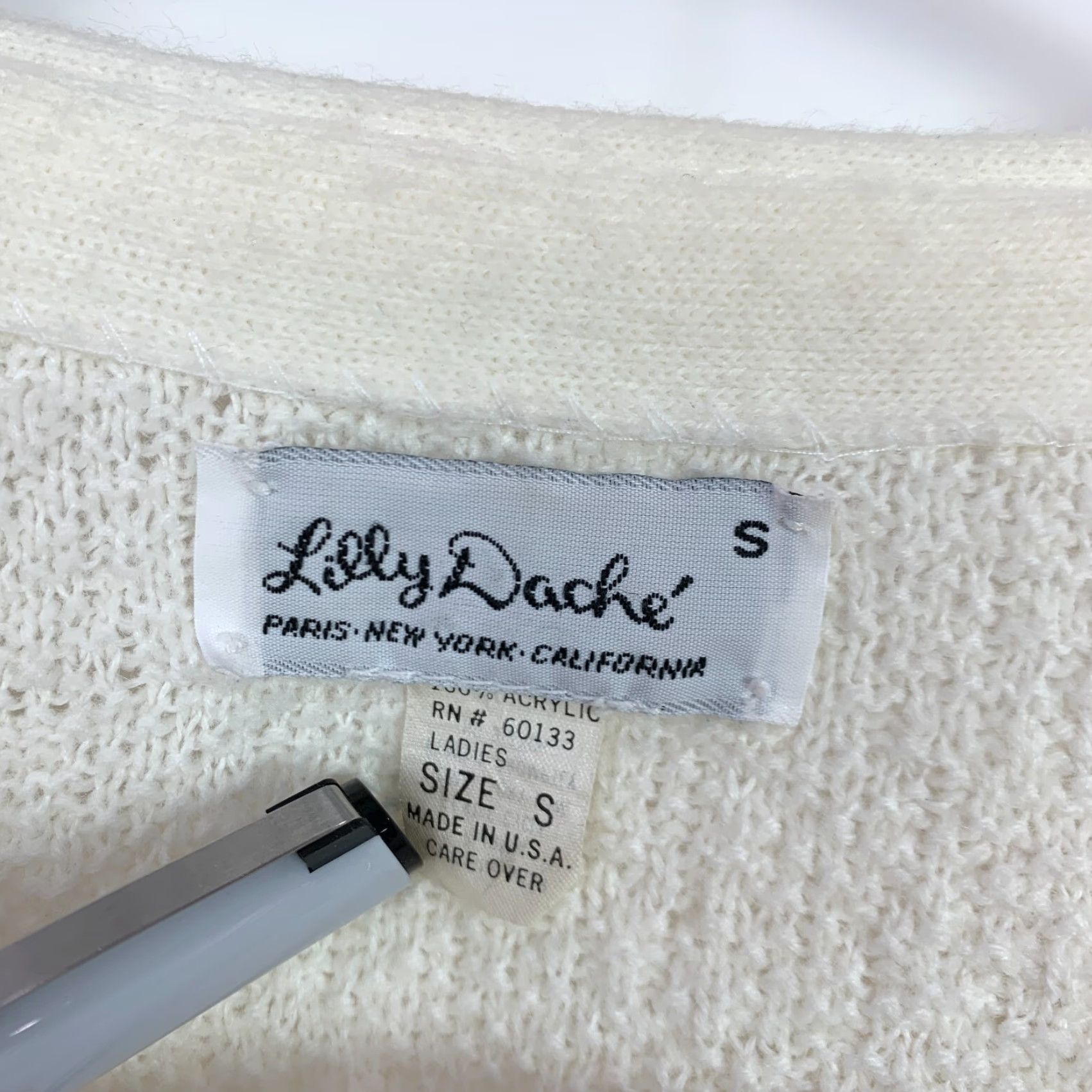 Vintage VINTAGE Lilly Dache Cream Boucle Womens Cardigan Sweater Small USA Acrylic Size M / US 6-8 / IT 42-44 - 3 Thumbnail