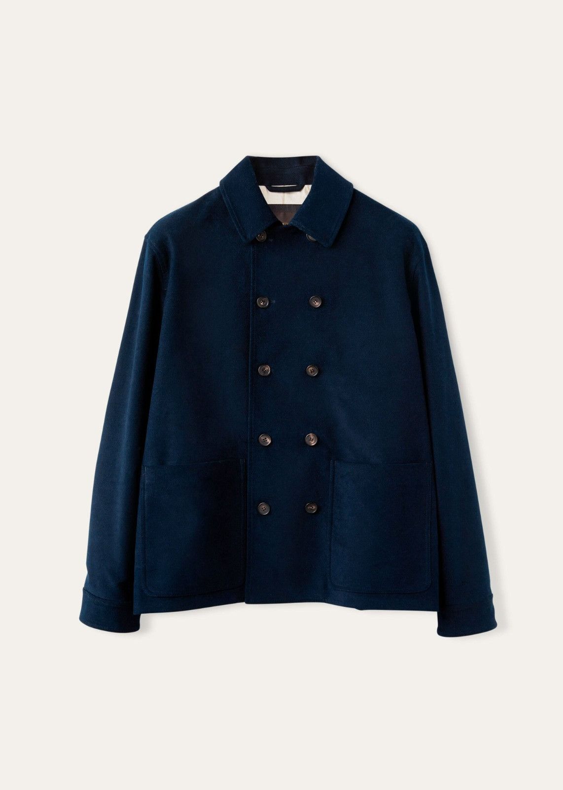 Loro Piana o1srvl11e0125 Esashi Velvet Peacoat in Navy Blue Size US M / EU 48-50 / 2 - 1 Thumbnail