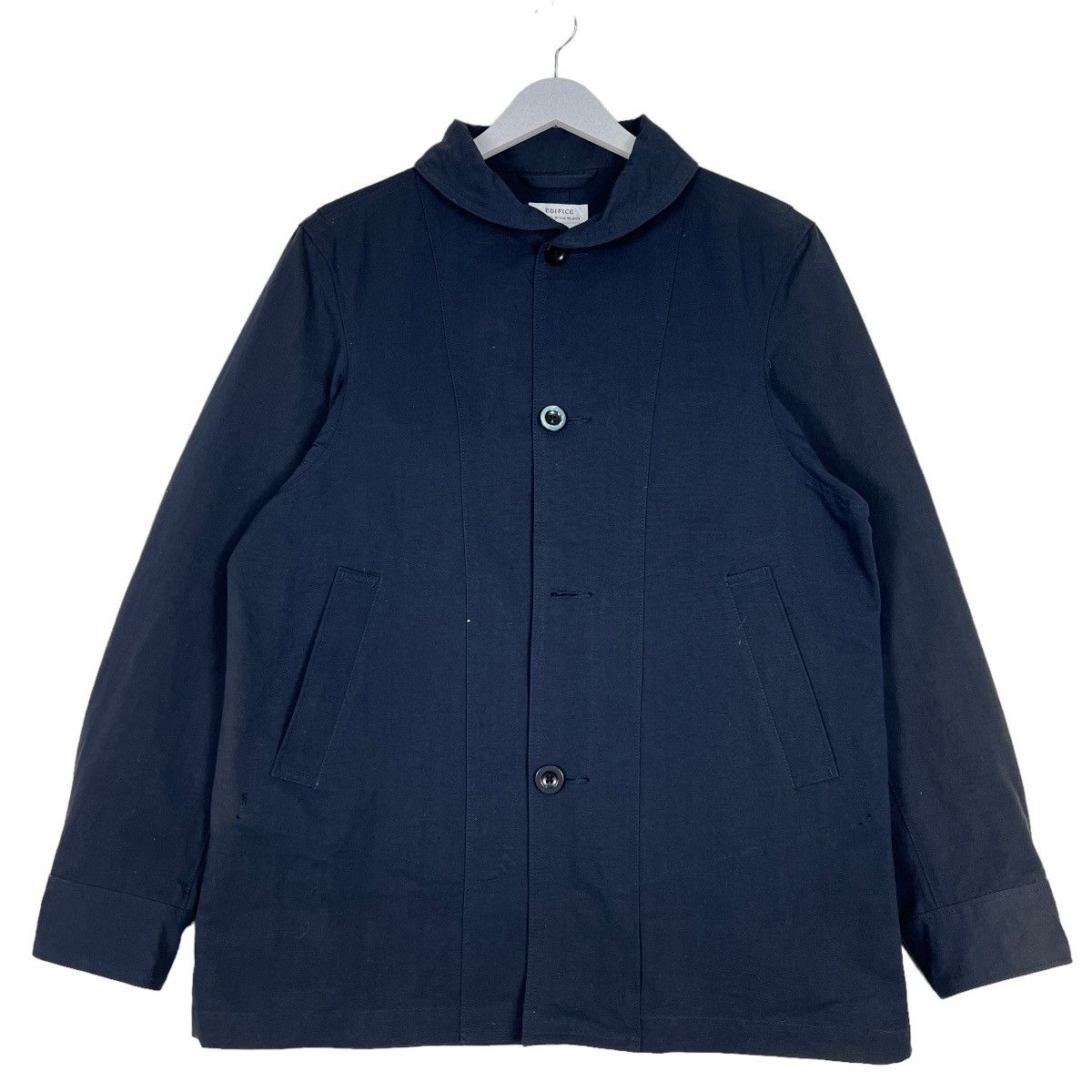 Edifice Japan 🔥 EDIFICE JAPAN INDIGO SHAWL COLAR CHORE JACKET MADE JAPAN Size US M / EU 48-50 / 2 - 1 Thumbnail