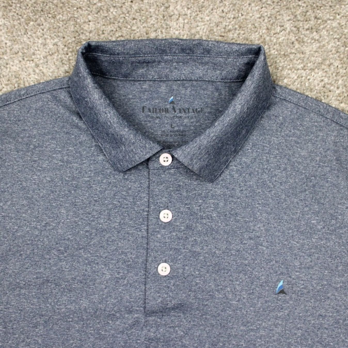 Vintage Tailor Vintage Polo Shirt Mens Large Blue 100% Polyester Short Sleeve Pullover Shirt Size US L / EU 52-54 / 3 - 5 Thumbnail