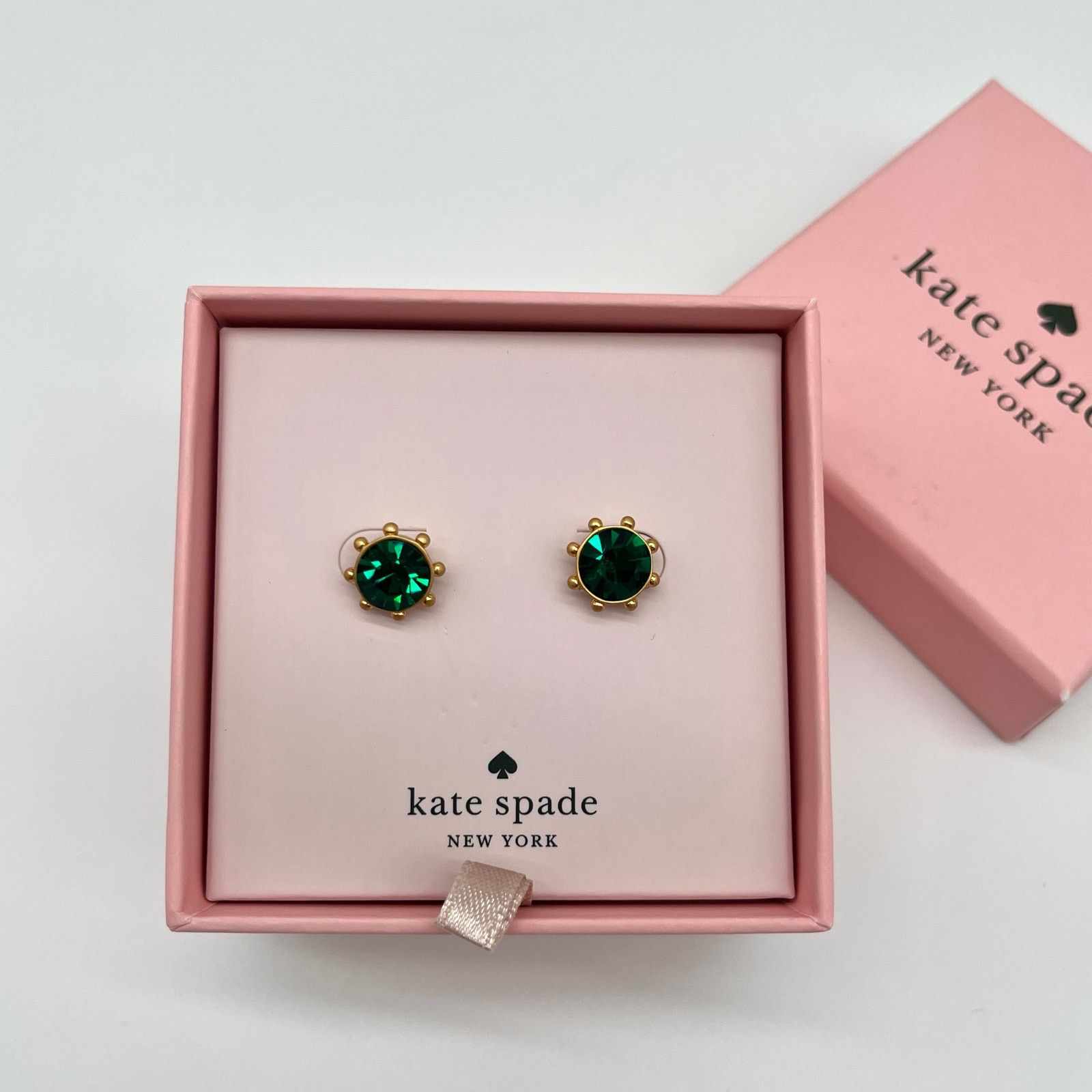 Kate Spade KATE SPADE NWT Emerald Earrings, Flying Colors Bezel Studs Size ONE SIZE - 1 Thumbnail