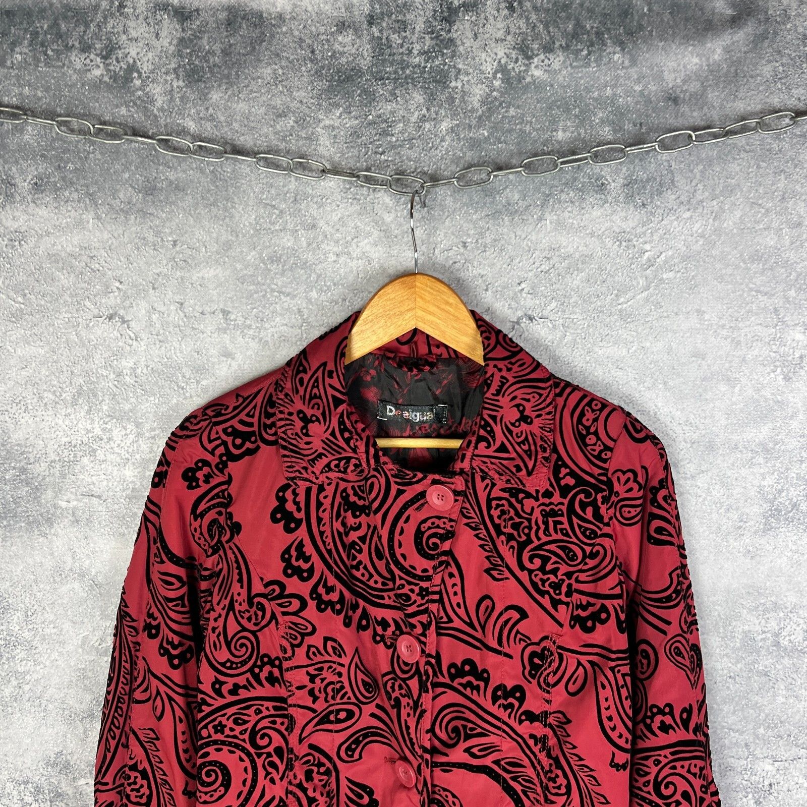Desigual Desigual Coat Jacket Women's Size 38 Red Long Sleeve ` Size XS / US 0-2 / IT 36-38 - 2 Thumbnail
