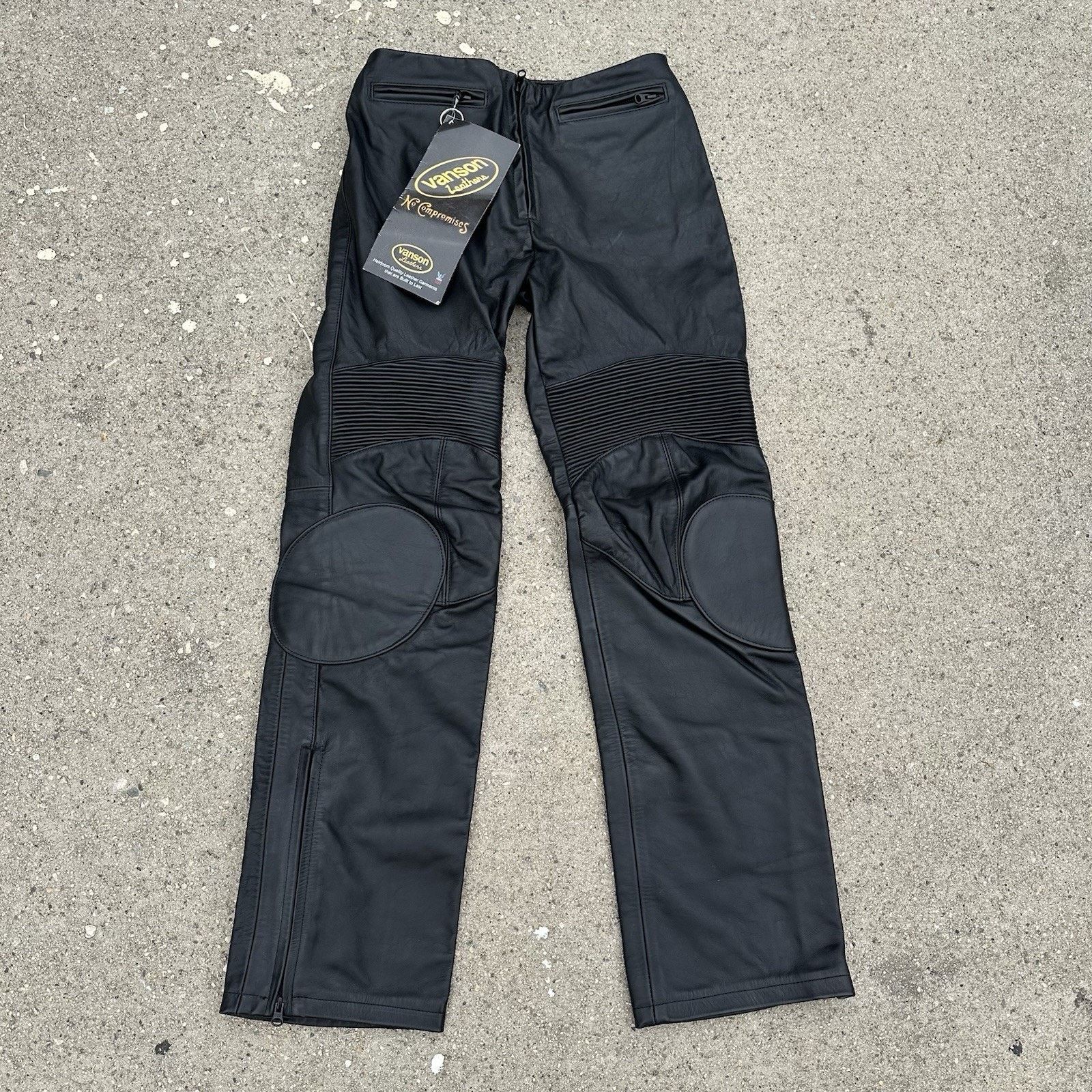Harley Davidson × Leather × Vanson Leathers NWT Harley Davidson x Vanson Black Leather Pants Size 8 Size 28" / US 6 / IT 42 - 1 Thumbnail