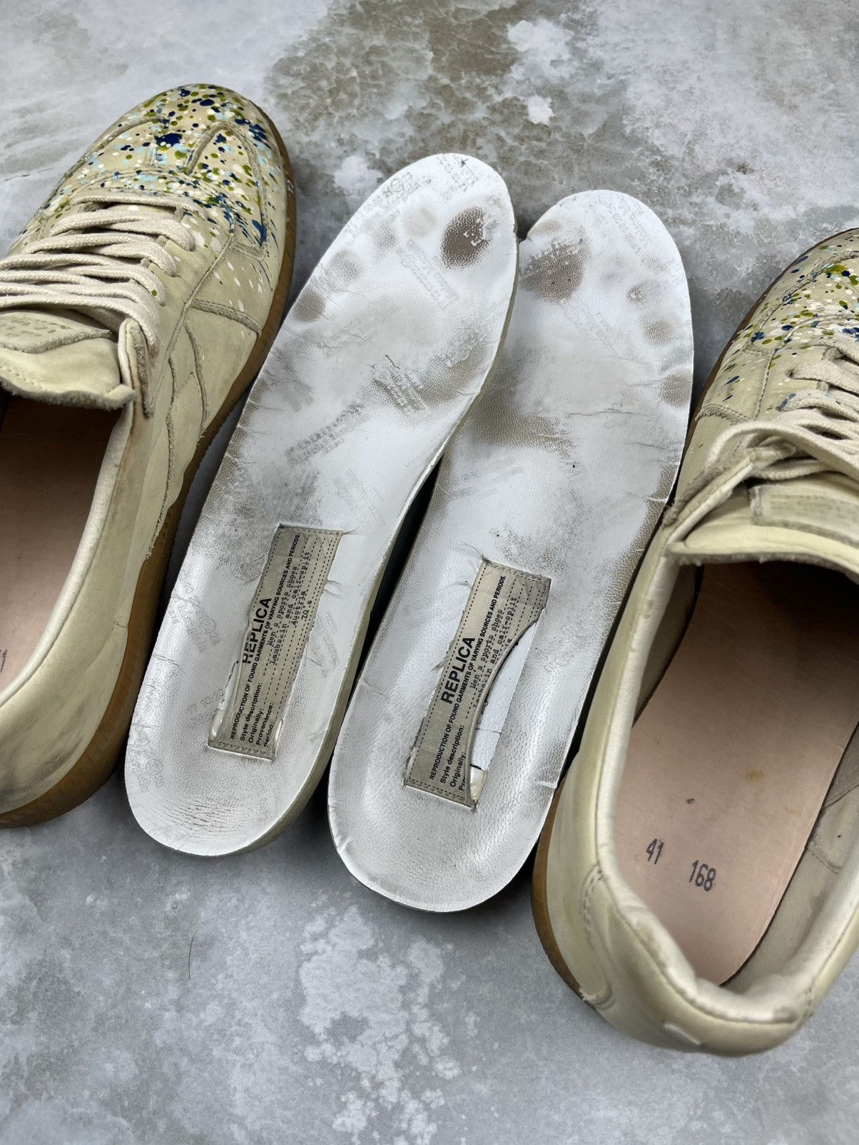 Maison Margiela AW16 Maison Margiela Paint Splatter Replica Gat Sneakers Size US 8 / EU 41 - 11 Thumbnail