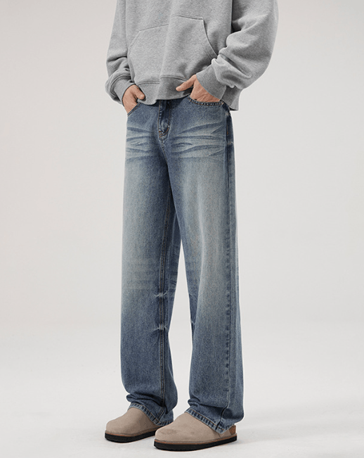 Japanese Brand × Jean Retro high street American cleanfit loose straight jeans Size US 32 / EU 48 - 2 Thumbnail