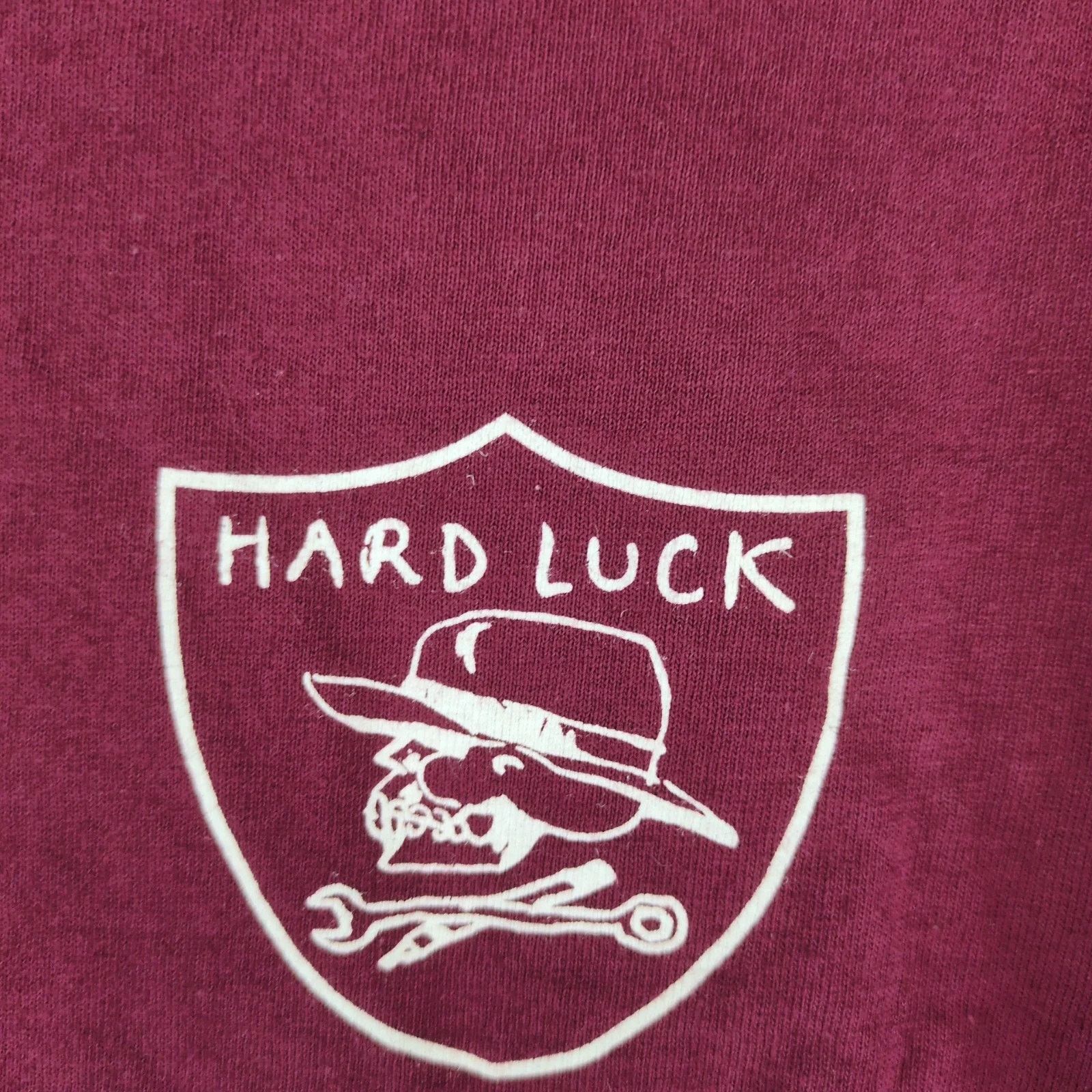 Other Hard Luck Men's M Burgundy T-Shirt Skull Skater Short Sleeve Size US M / EU 48-50 / 2 - 4 Thumbnail