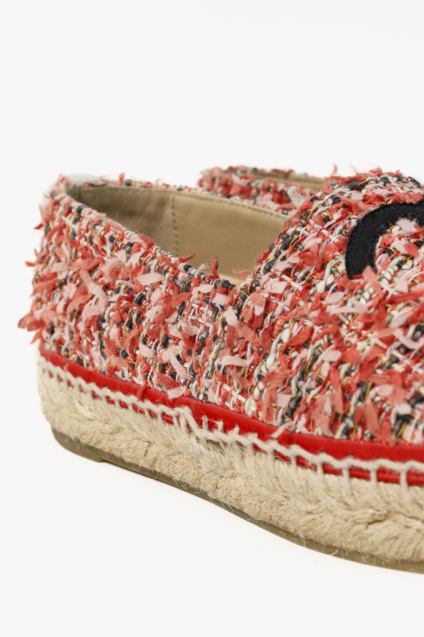 Chanel Chanel 21C Coral Tweed Grosgrain CC-Logo Espadrilles Size US 6.5 / IT 36.5 - 11 Thumbnail