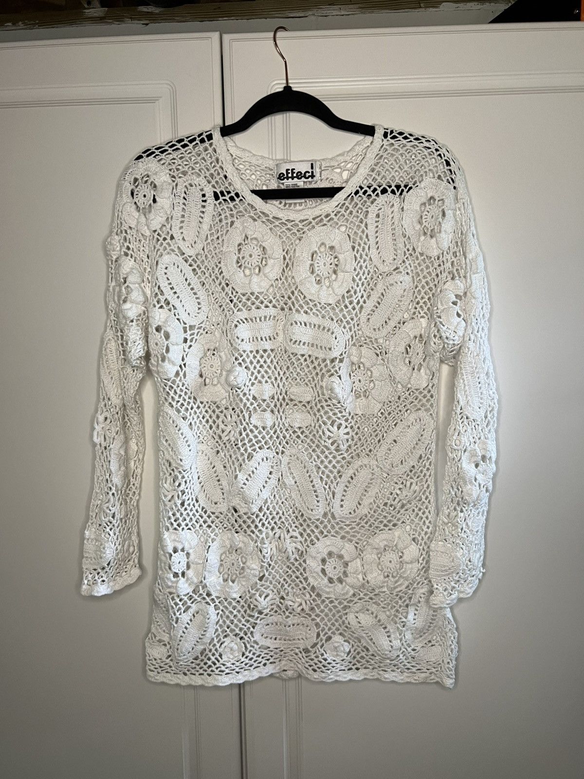 Vintage Vintage Hand Knit Crochet cottage core Sweater Size M / US 6-8 / IT 42-44 - 2 Thumbnail