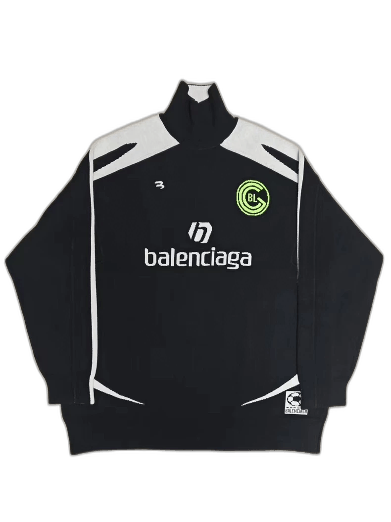 Balenciaga Balenciaga Blokecore Black White Knit Jersey Size US M / EU 48-50 / 2 - 1 Thumbnail