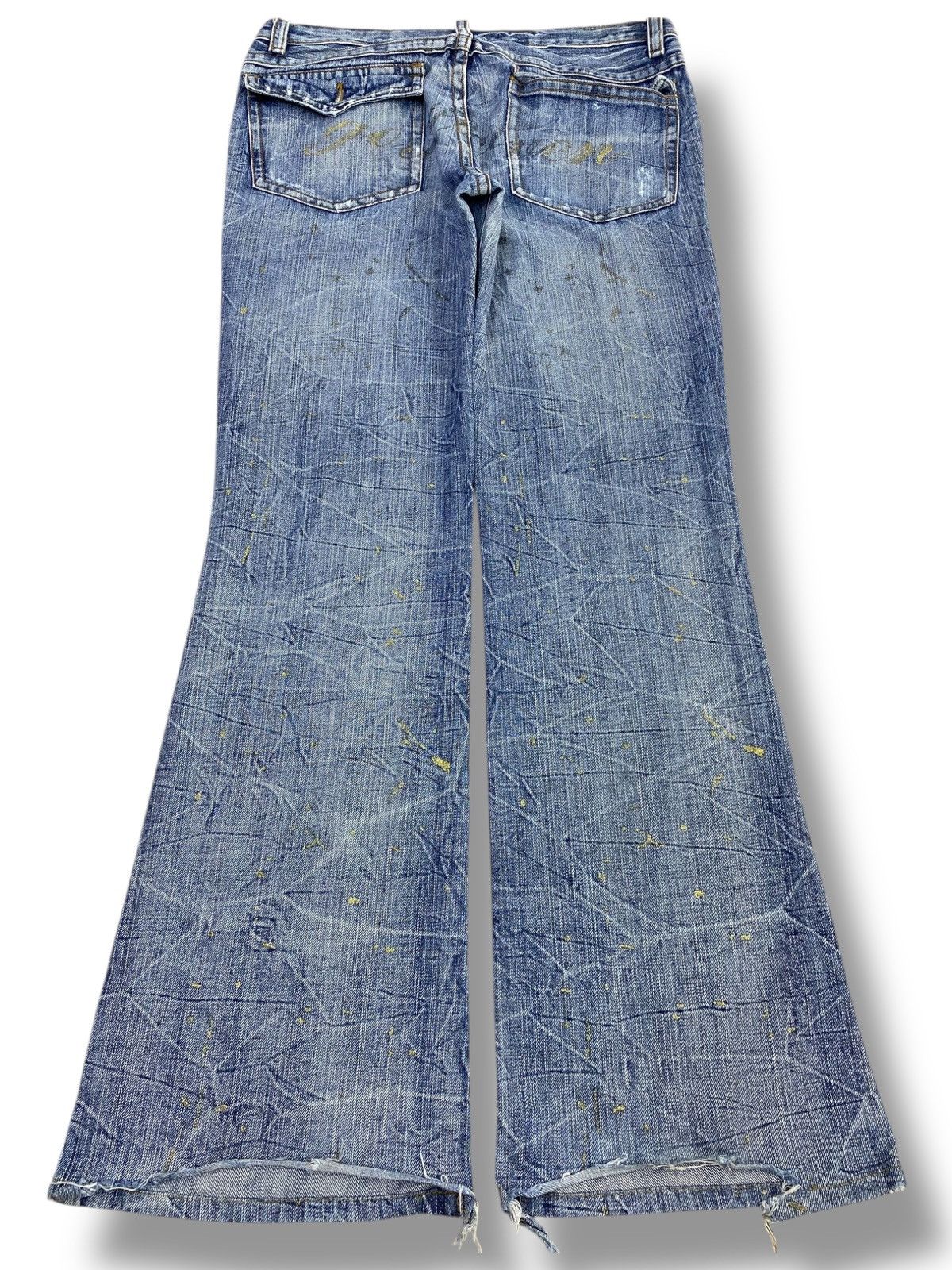 Japanese Brand Japanese Brand Gold Splash Honey Comb Style Flare Jeans Size US 34 / EU 50 - 3 Thumbnail