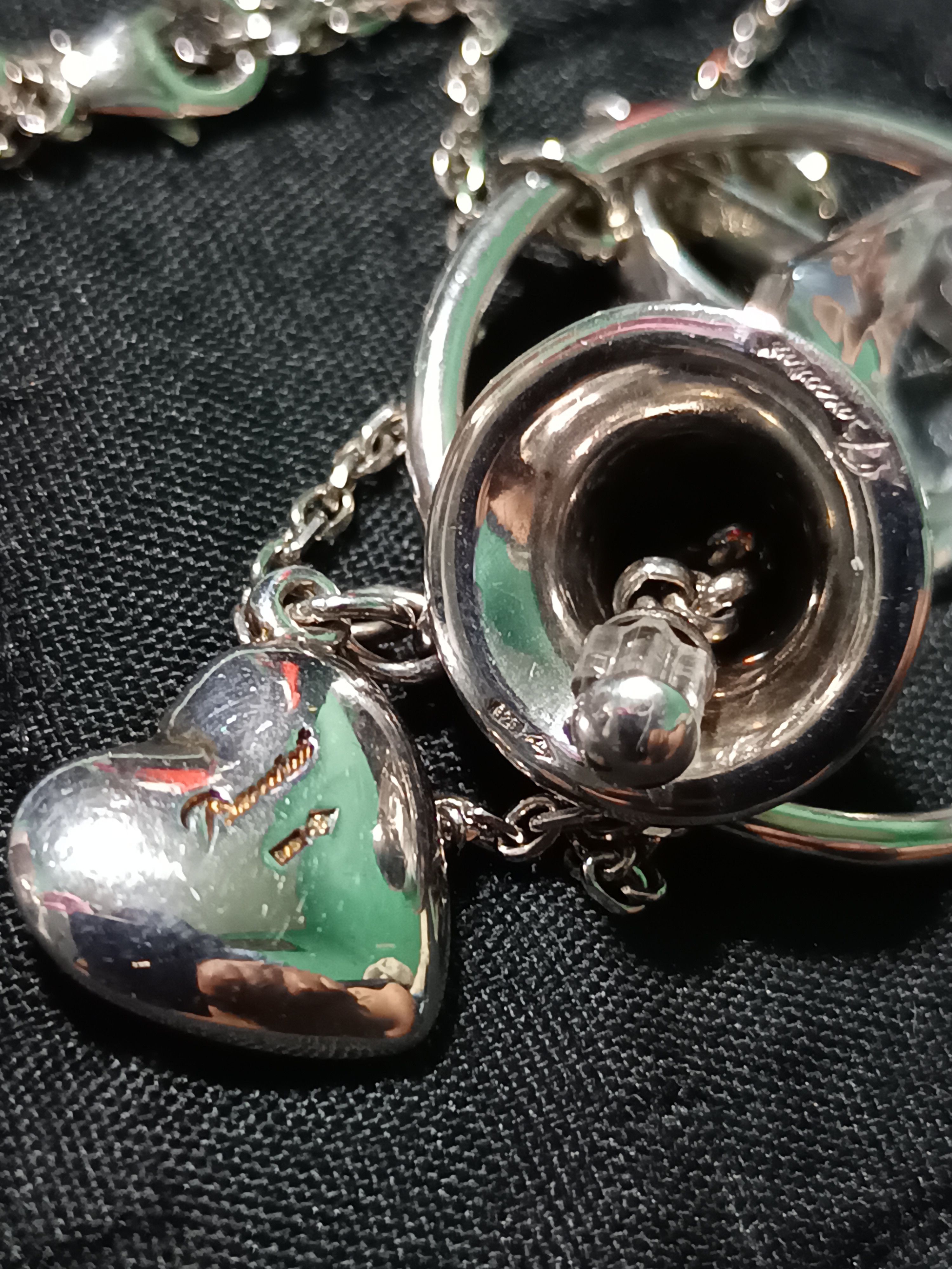 Other × Sterling Silver BACCARAT 925 SILVER CRYSTAL GLASS 3 CHARMS PENDANT Size ONE SIZE - 2 Thumbnail