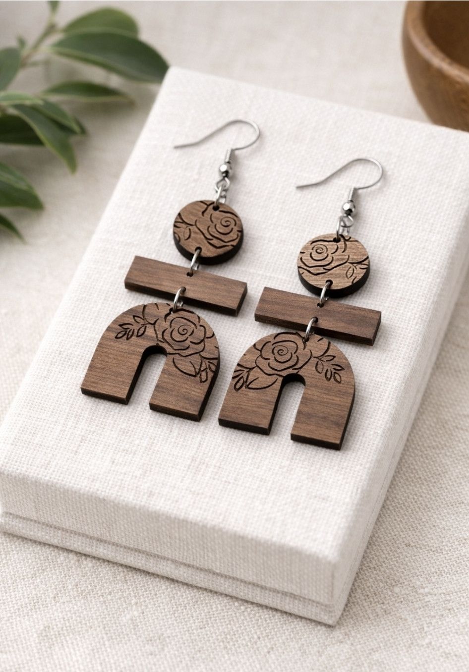 Other Walnut Rose Arch Earrings Size ONE SIZE - 3 Thumbnail