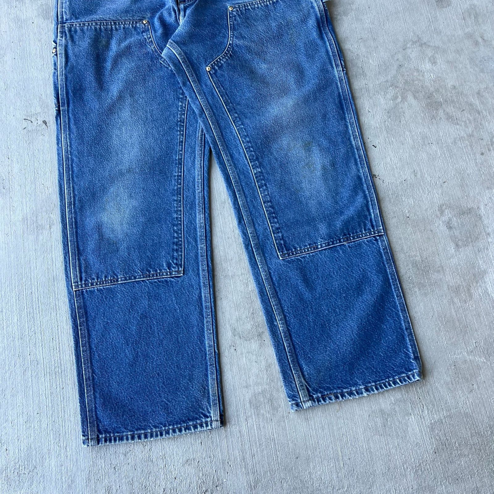 Carhartt × Vintage Carhartt denim blue jeans double knee work carpenter pants Size US 35 - 2 Thumbnail