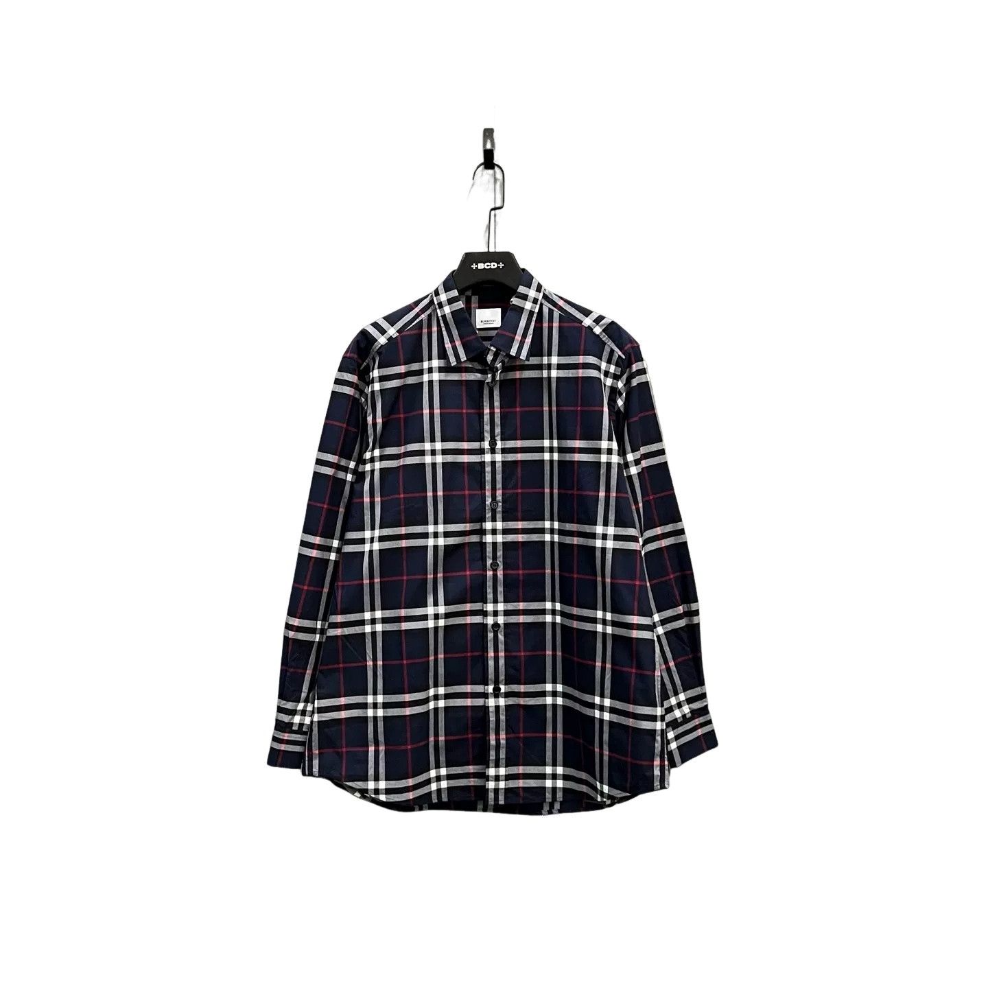 Burberry Burberry Navy Classic Check Long Sleeve Shirt XL Size US XL / EU 56 / 4 - 1 Thumbnail