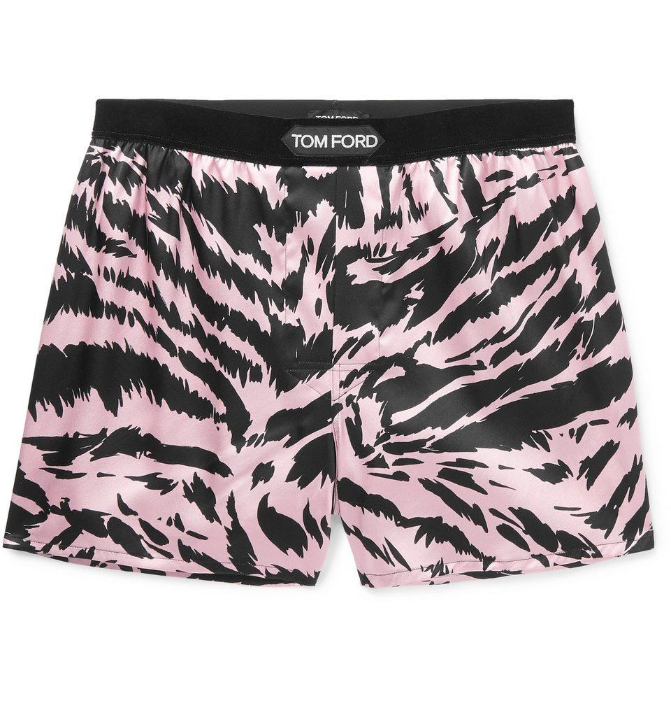 Tom Ford oc11z1225 Zebra-Print Boxer Short in Pink/Black Size US 32 / EU 48 - 1 Thumbnail