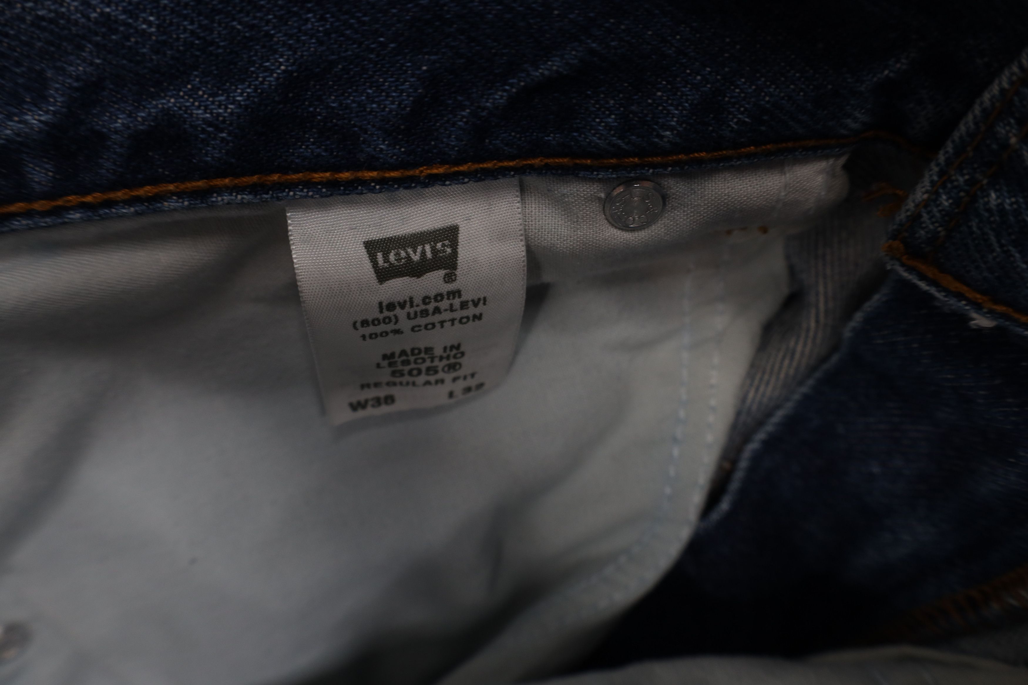 Levi's Vintage Y2K Levis 505 Regular Straight Leg Denim Jeans Blue Size US 36 / EU 52 - 7 Thumbnail