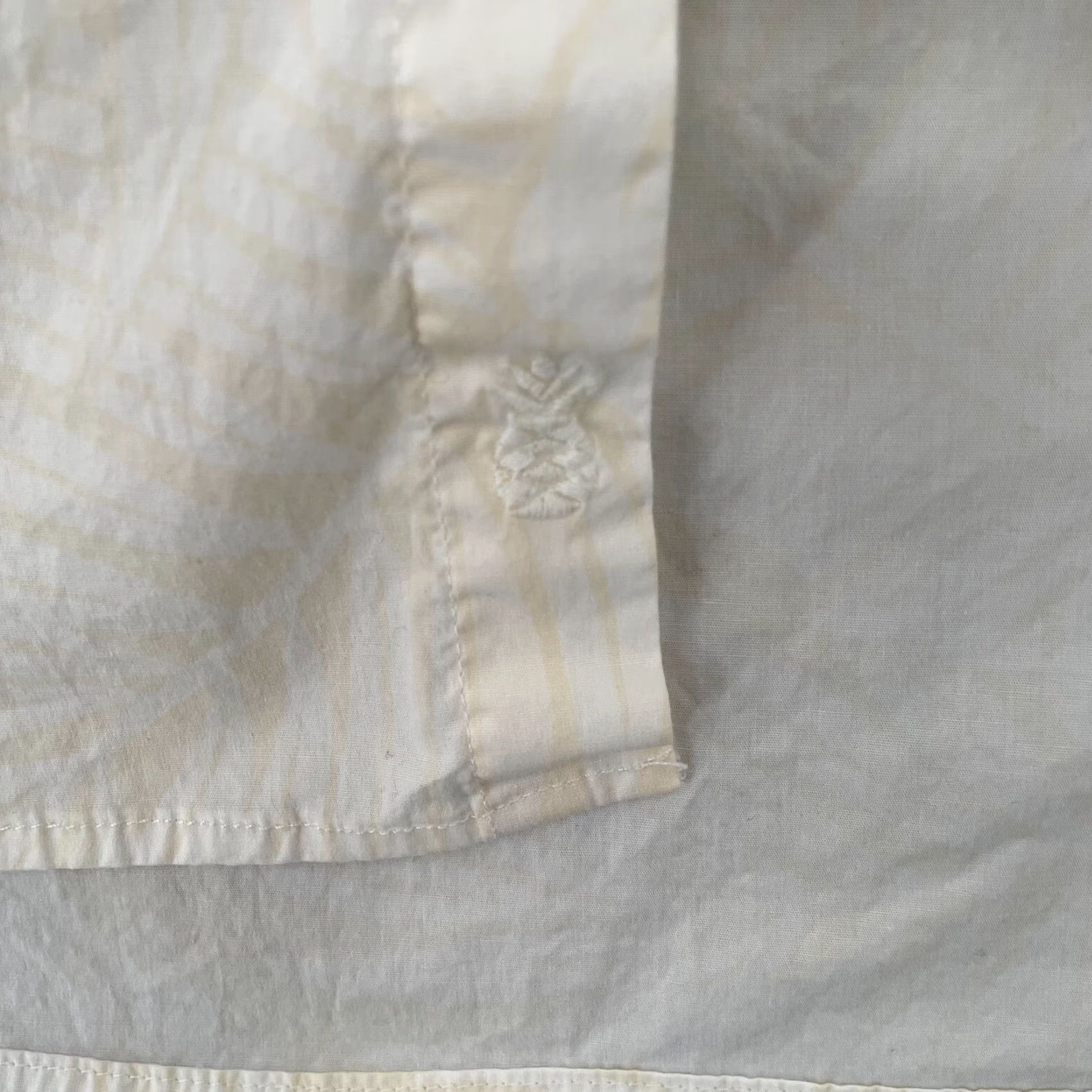 Chubbies VINTAGE Chubbies Shirt Men Adult Medium Short Sleeve Button Up Floral Cotton Blend Tan White Summer Casual Size US M / EU 48-50 / 2 - 6 Thumbnail