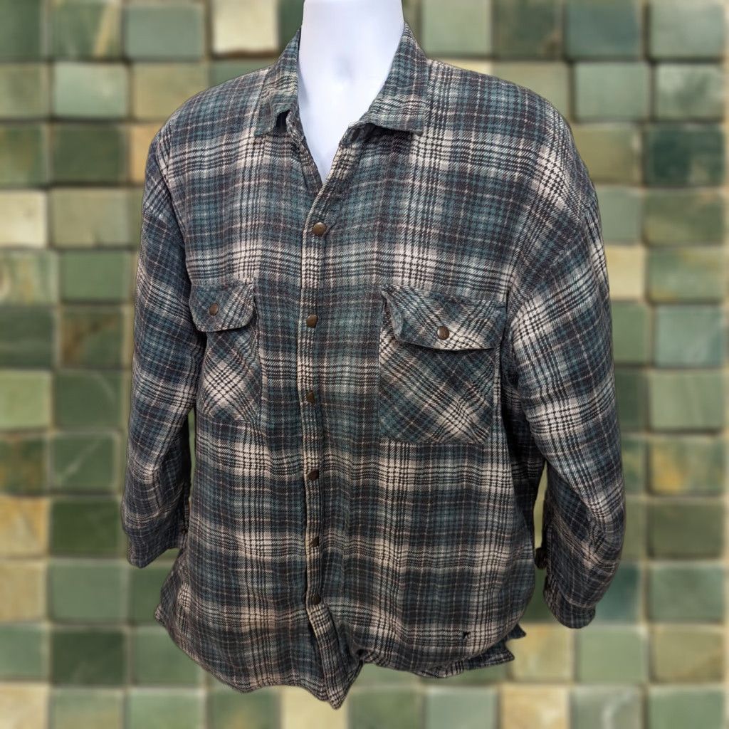 Vintage VINTAGE Sierra Pacific Shirt Jacket Men’s Quilt Lined Green Flannel 2XL Casual Era 1990s Grunge Size US XXL / EU 58 / 5 - 1 Thumbnail