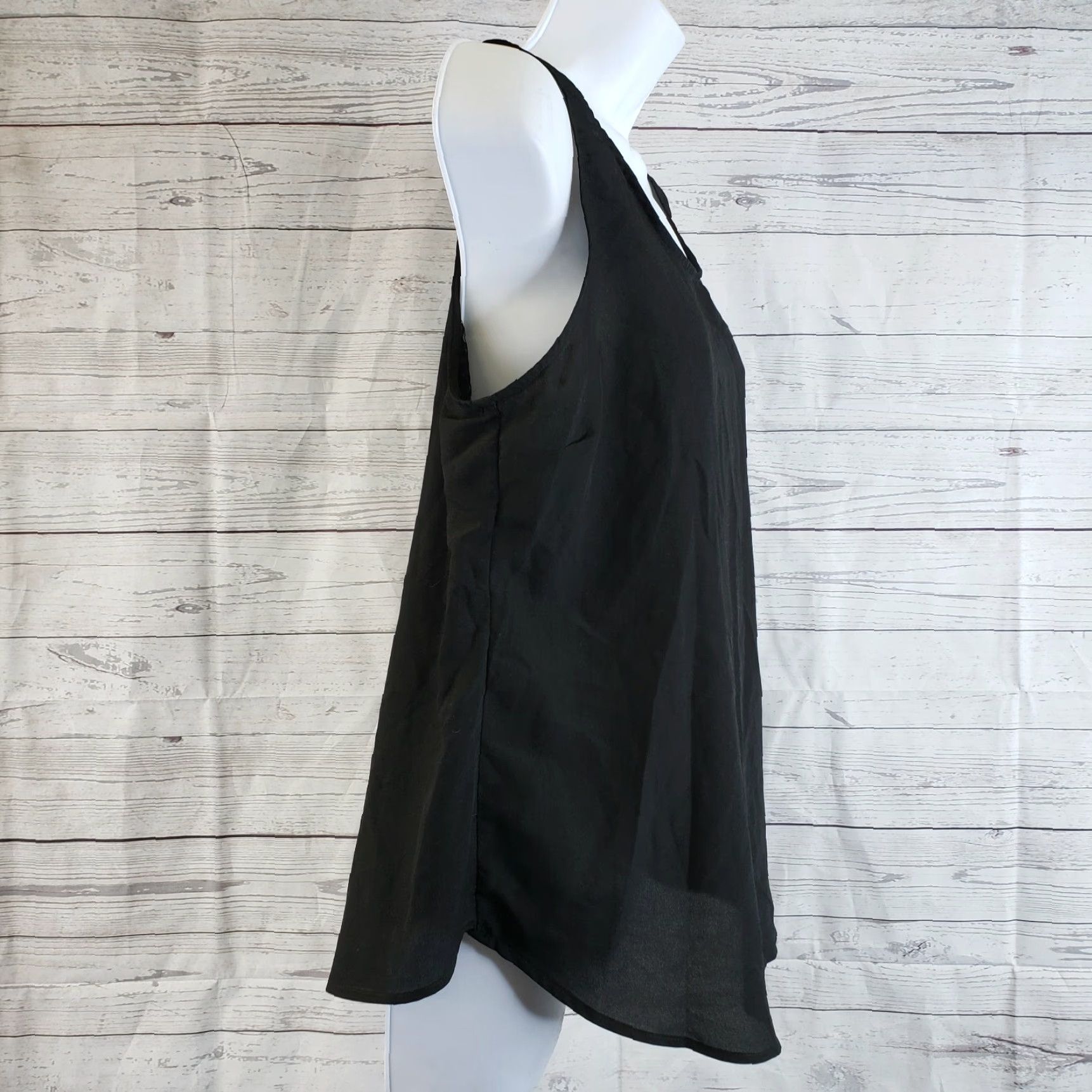 Vintage PJK Patterson J Kincaid Womens Tank Top Sz Large Solid Black Lace Ties in Back Tank Womens L Black Lace Tie Back 90s Style Size L / US 10 / IT 46 - 3 Thumbnail