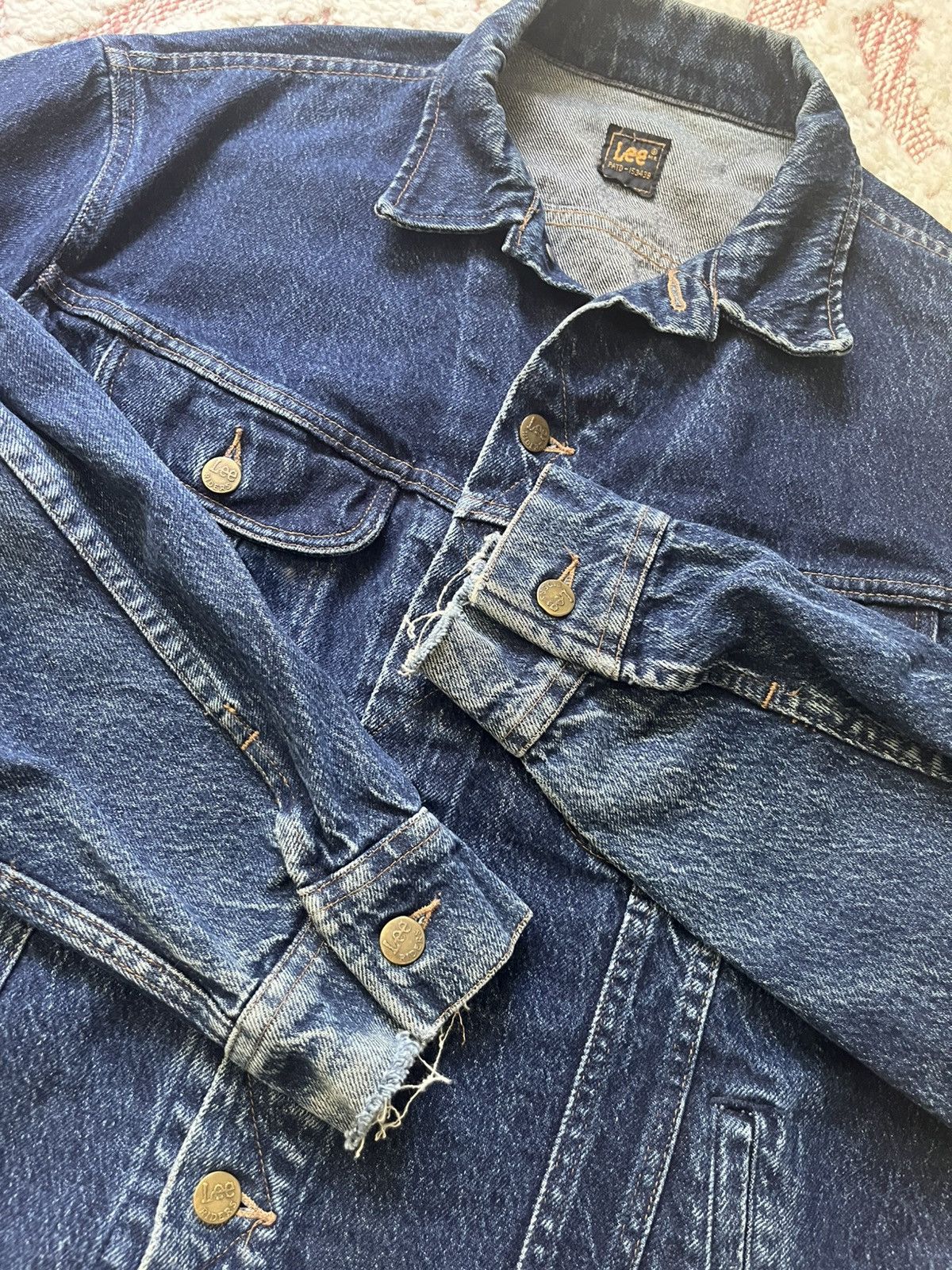 Lee × Vintage Vintage 80s Lee Riders USA Denim Jacket - Faded Blue Size US L / EU 52-54 / 3 - 5 Thumbnail