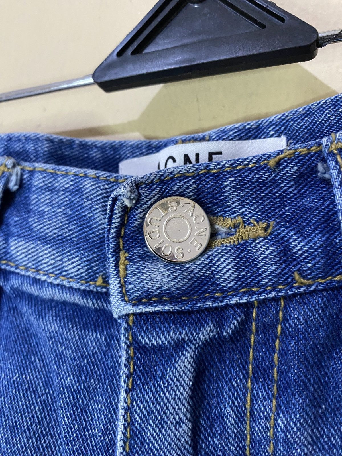 Acne Studios Bliss Merci Paw13 Distressed Short Denim