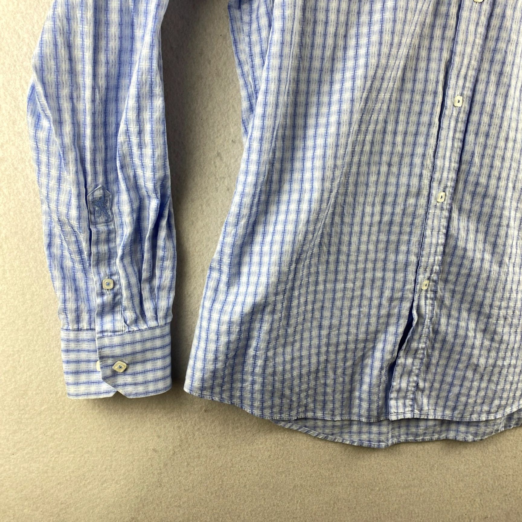 BUGATCHI Bugatchi Button-Up Shirt Mens XL Multicolor Check Shaped Fit Long Sleeve Collar Size US XL / EU 56 / 4 - 4 Thumbnail