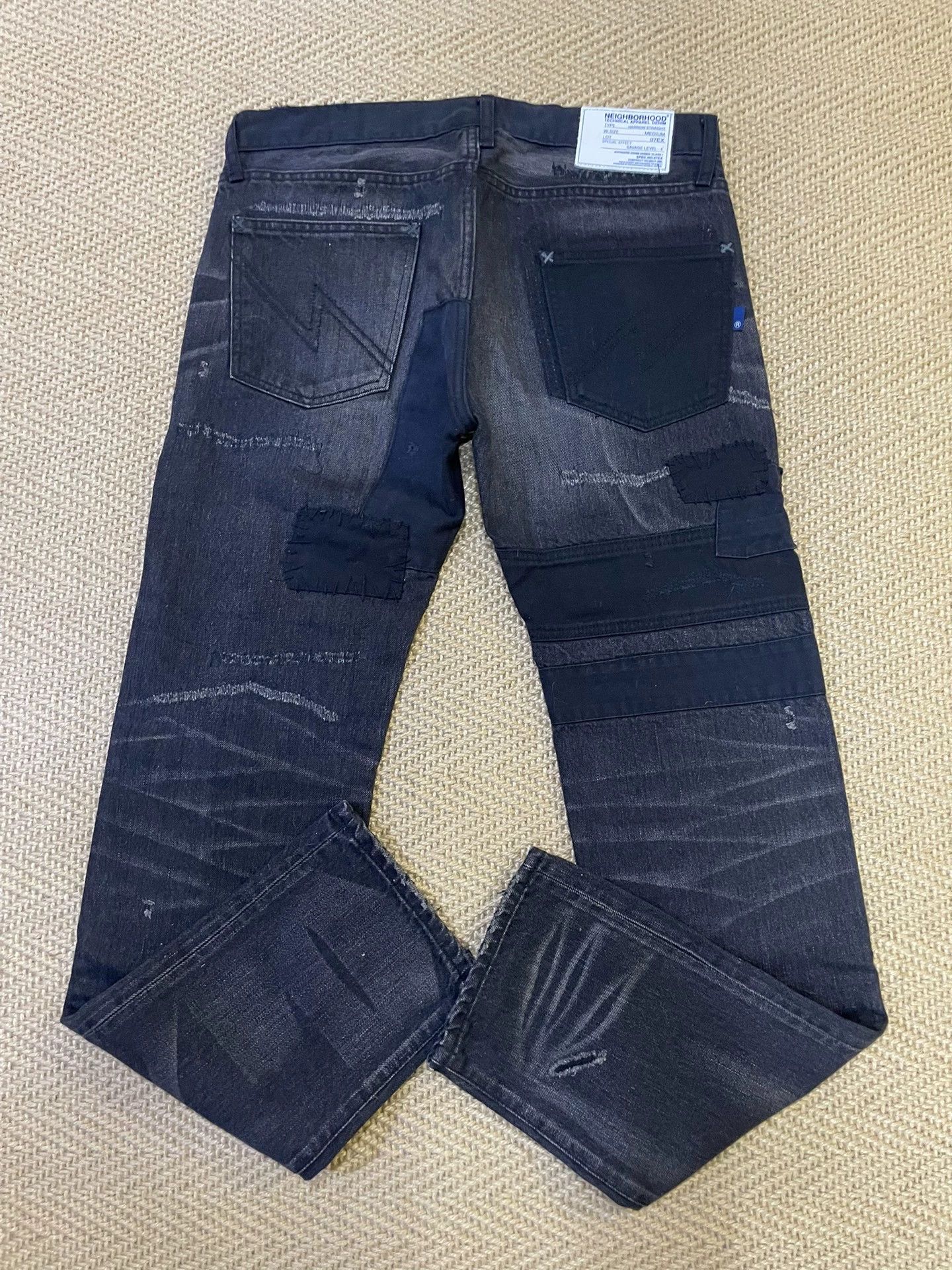 Neighborhood NEIGHBORHOOD 07EX Cut-Patch Denim Jeans NARROW M New (Ox) Size US 32 / EU 48 - 2 Thumbnail