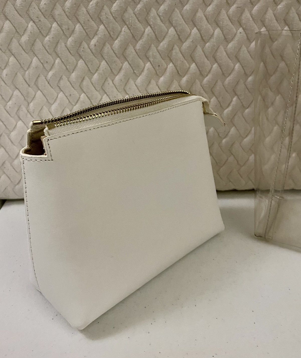 Staud STAUD Women's White Leather Shirley PeekABoo Mini Tote Bag Size ONE SIZE - 7 Thumbnail
